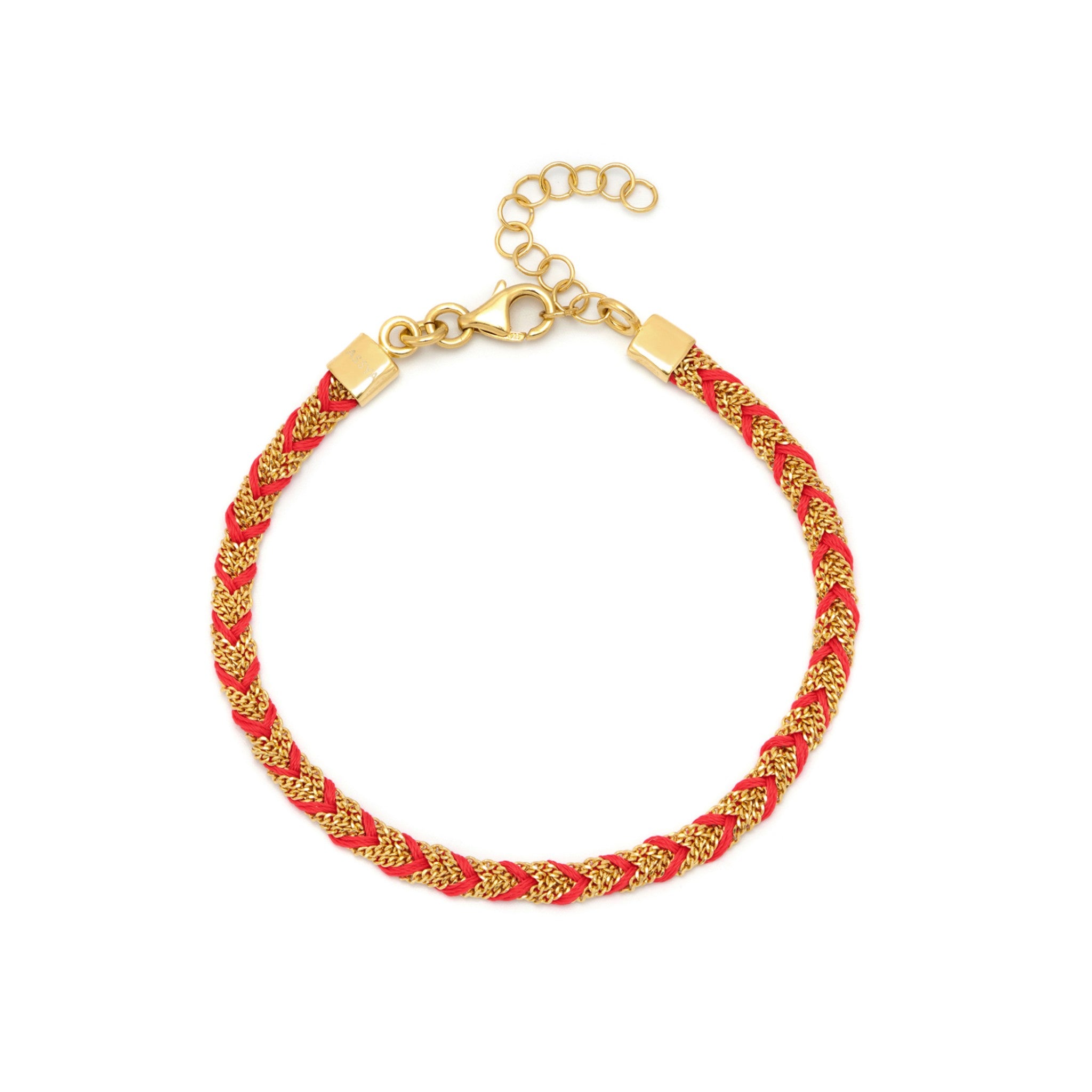 Red and Gold Kuna Friendship Bracelet ASSYA La Maison Couture