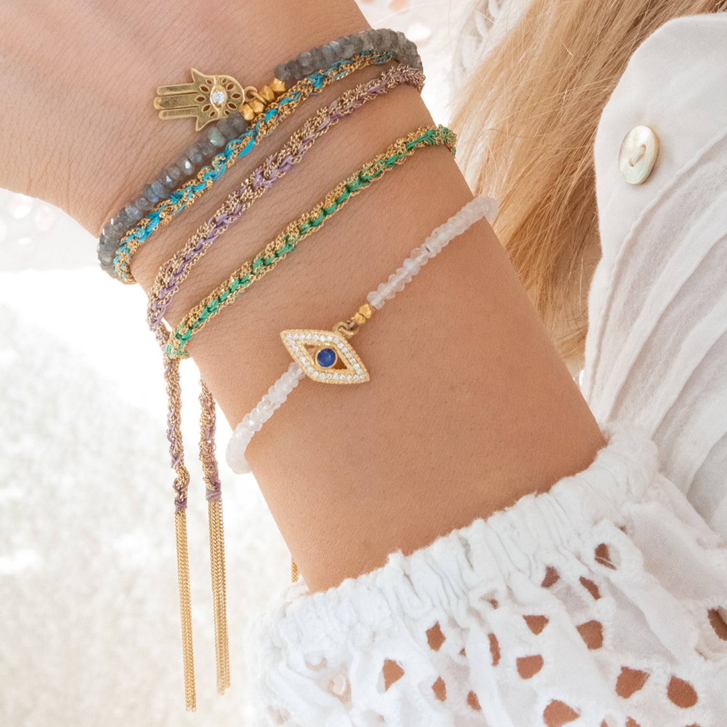 Panama Friendship Bracelet Gold and Lilac