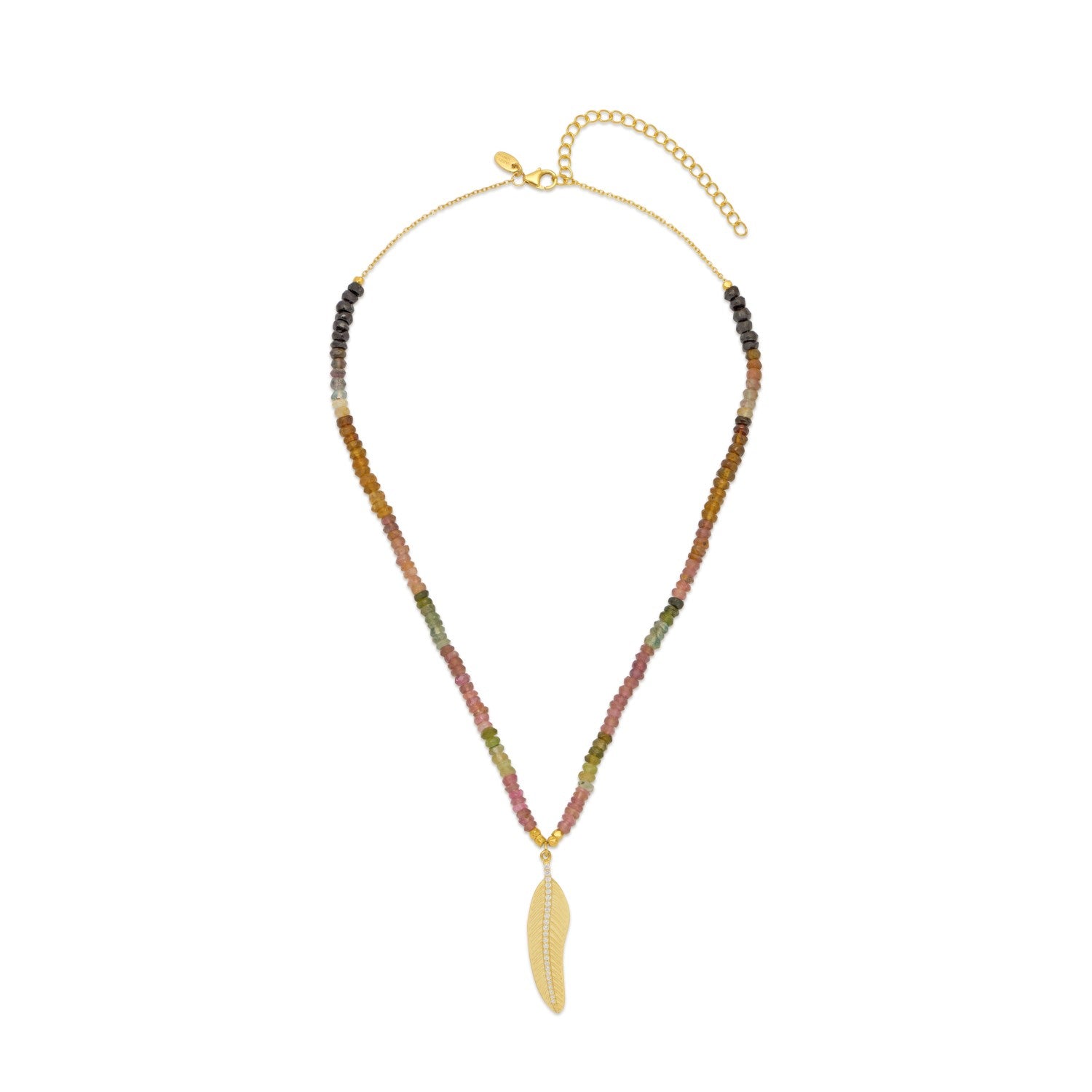 Tourmaline Feather Necklace