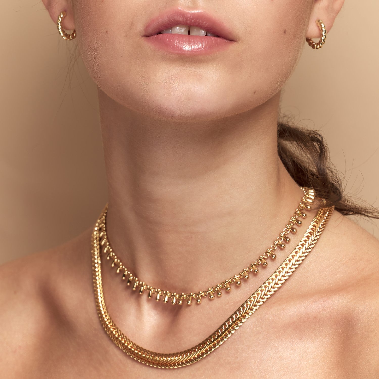 Katia Gold Chain Necklace with Teardrop Tassels