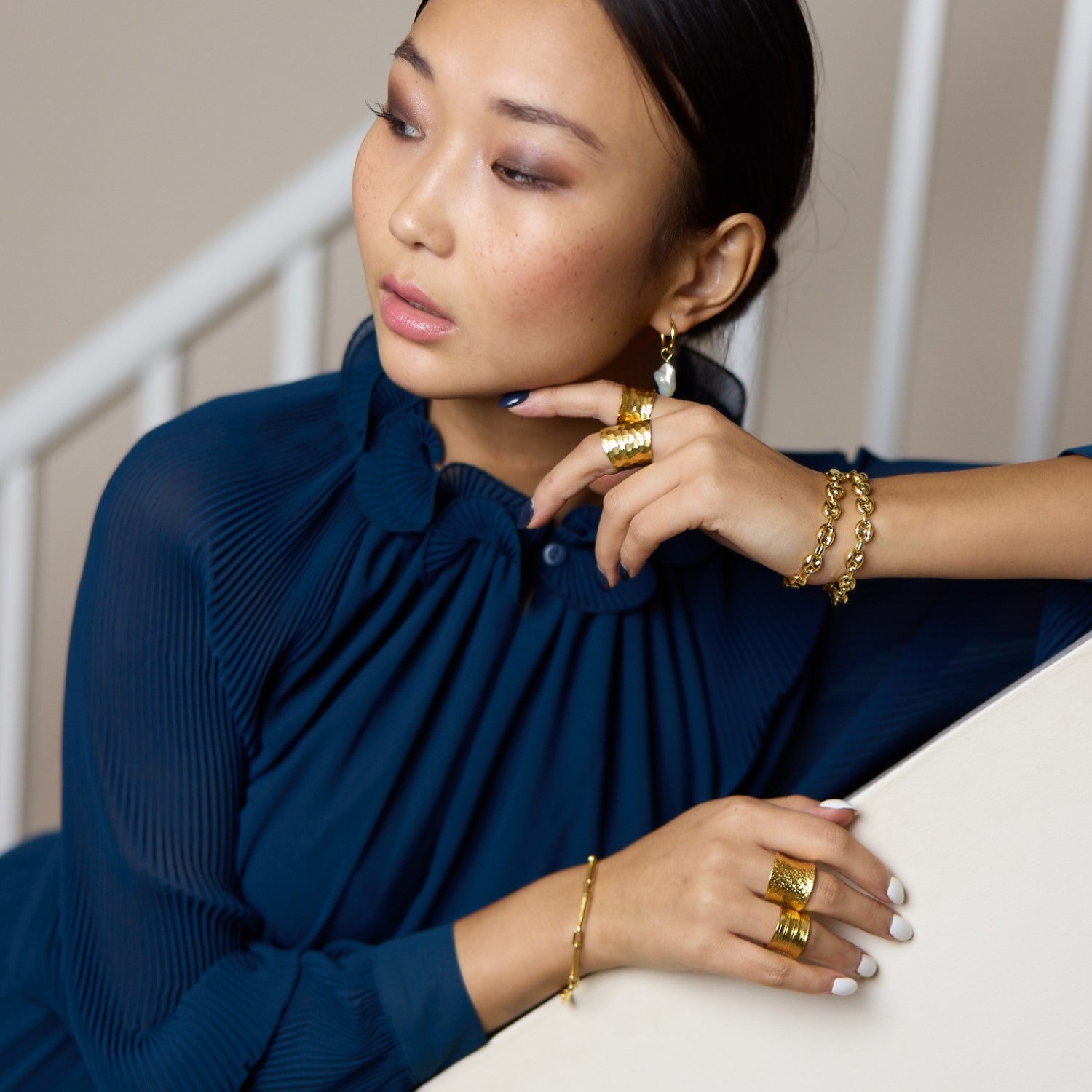 Nudo Gold Dotted Ring