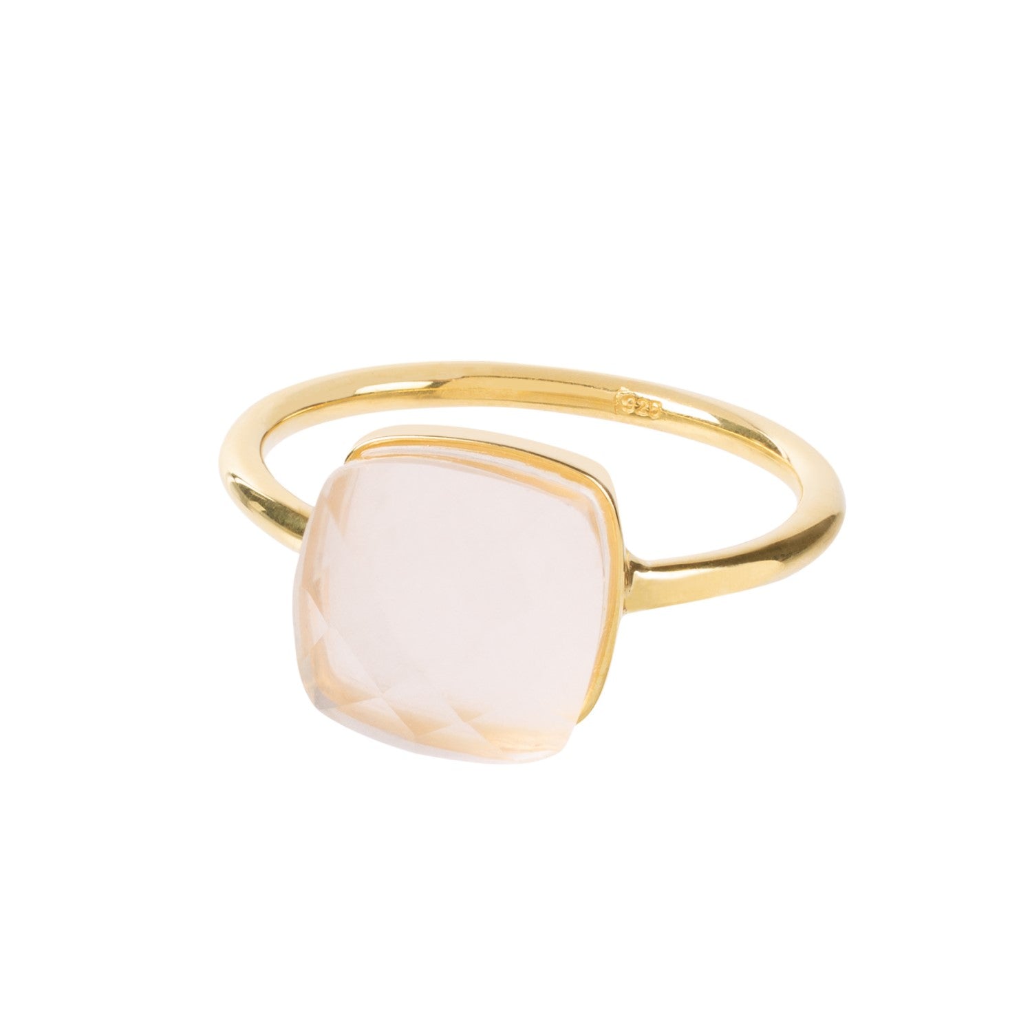 Sophia Rose Quartz Gold Ring Amadeus Ethical Jewellery UK La