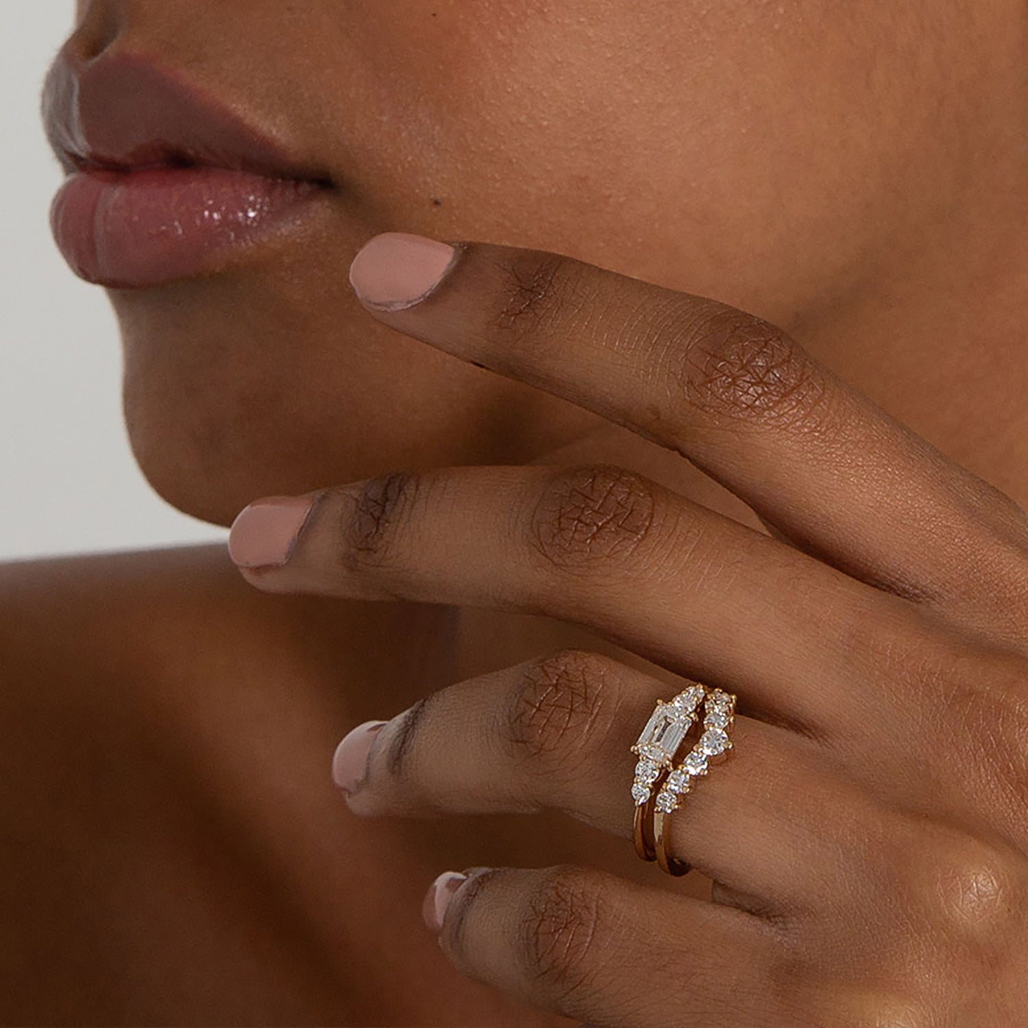 Cosmic Tiara Curve Band - White Diamonds