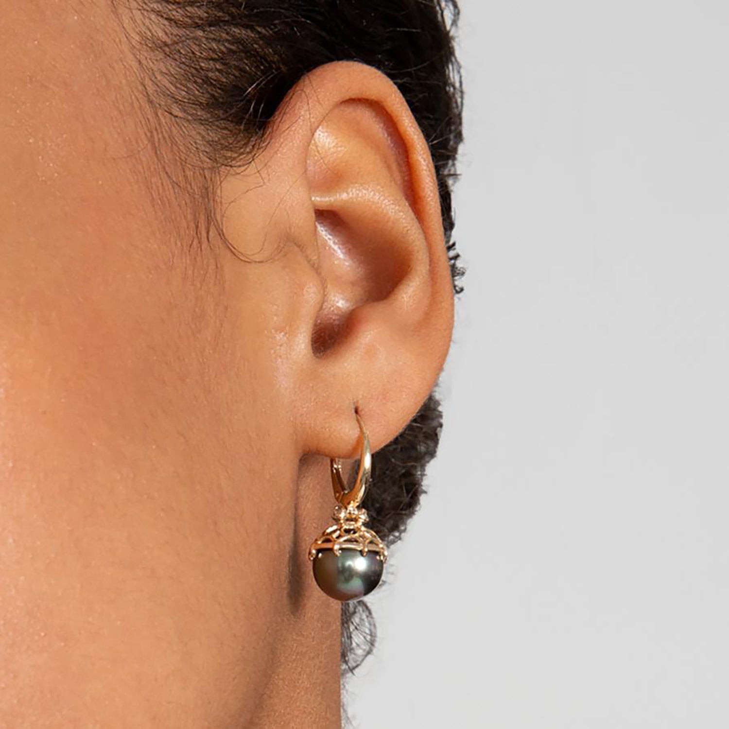 Emma Lace Cap Pearl Hoops