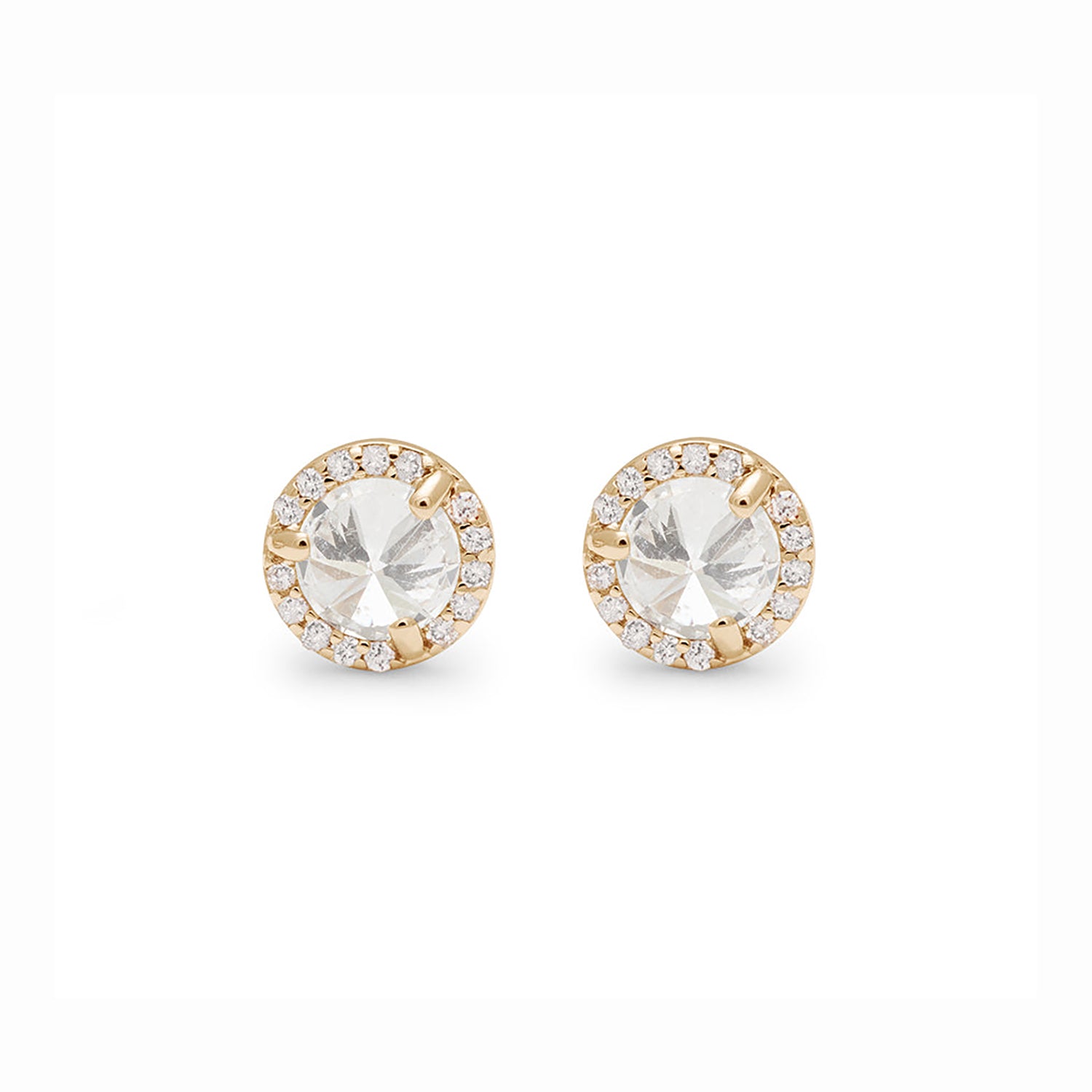 Rosette Stud Earrings (Medium) - Lab White Diamonds