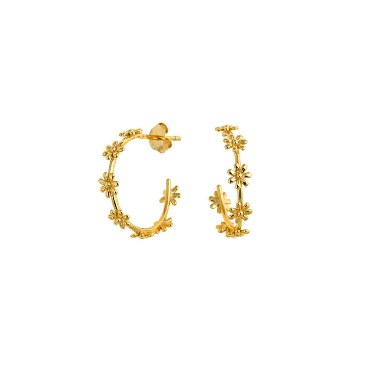 Flower Hoop Earrings