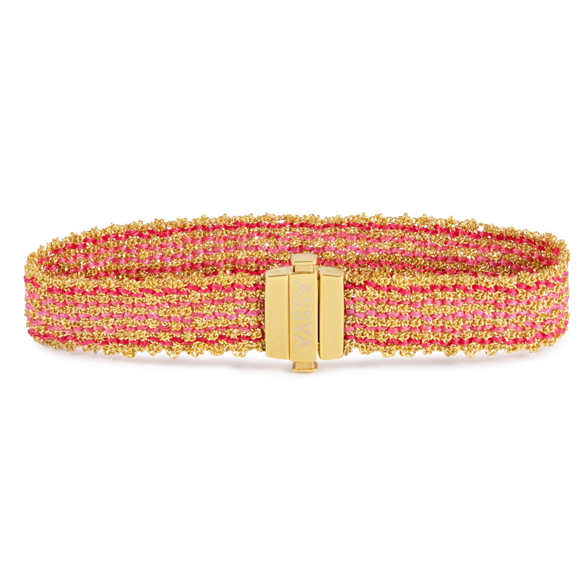 Ibiza Clasp Bracelet - Pink & Gold