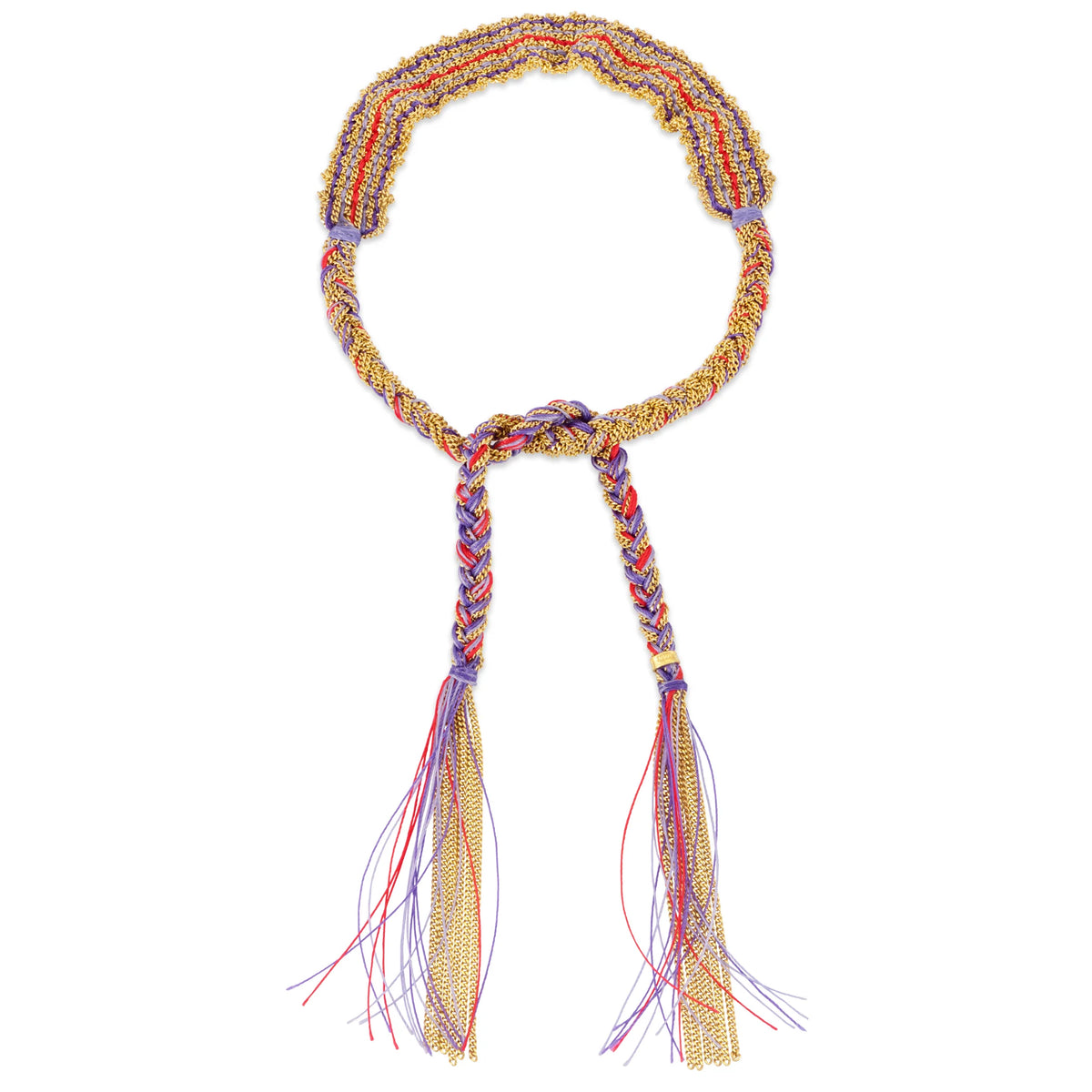 Ibiza Gold Tie Bracelet - Purple & Red