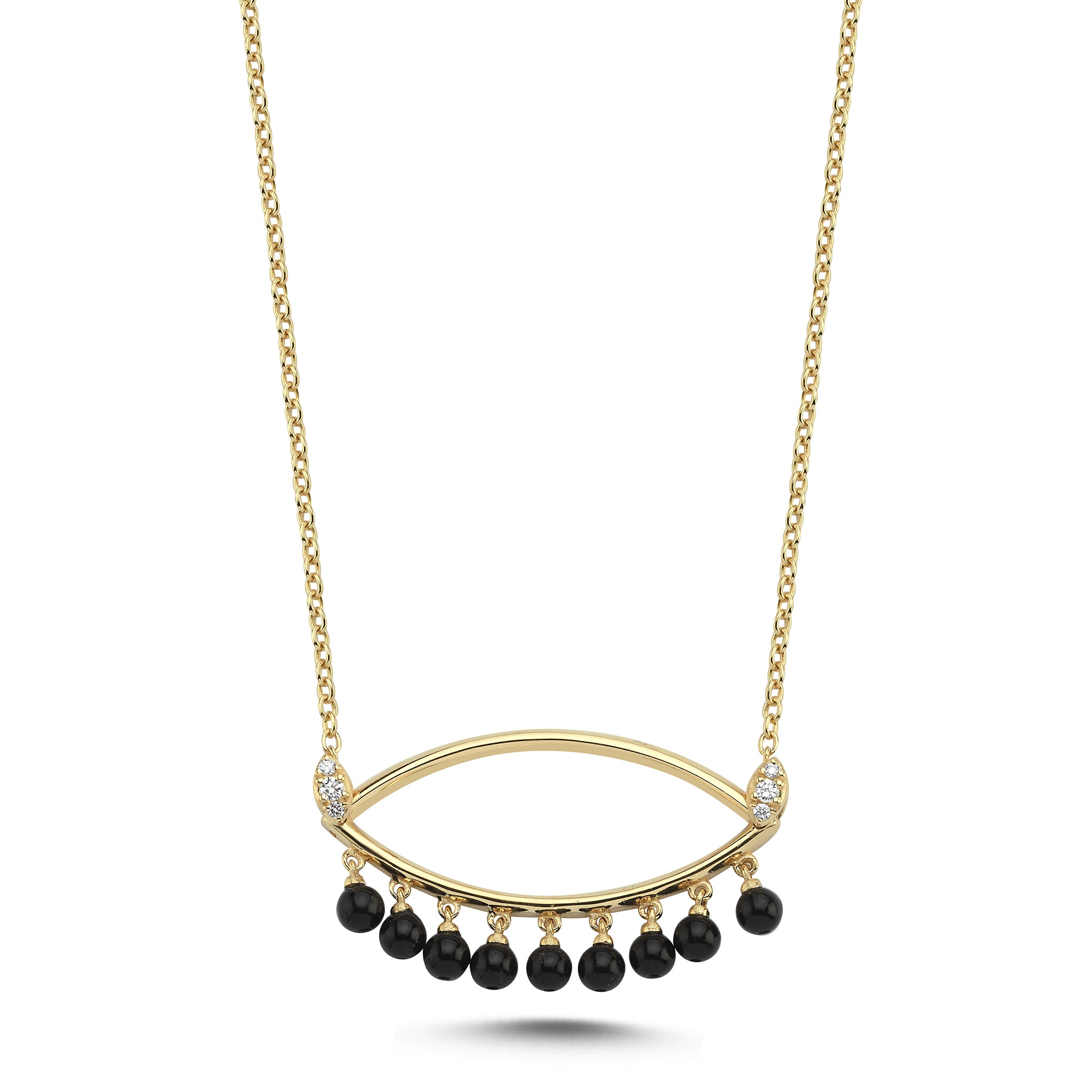 Big Grain Necklace with Onyx and Diamonds Basak Baykal La Maison Couture