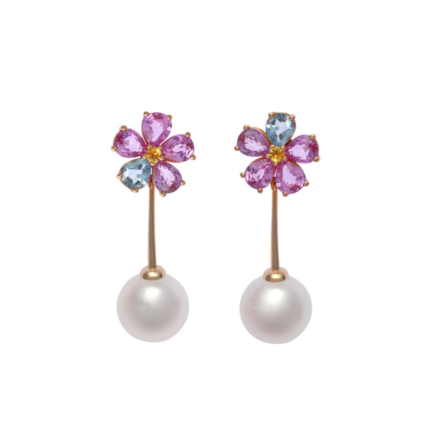 Forget Me Not Pink Sapphire Earrings