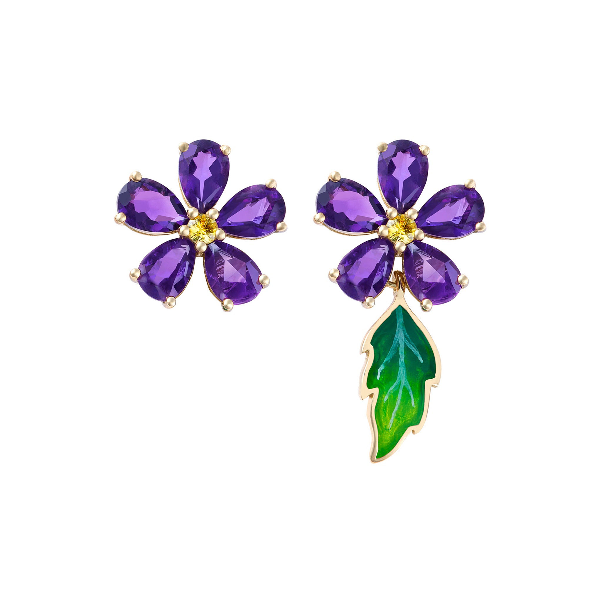 Forget Me Not Mini Studs - Purple Basak Baykal La Maison Couture