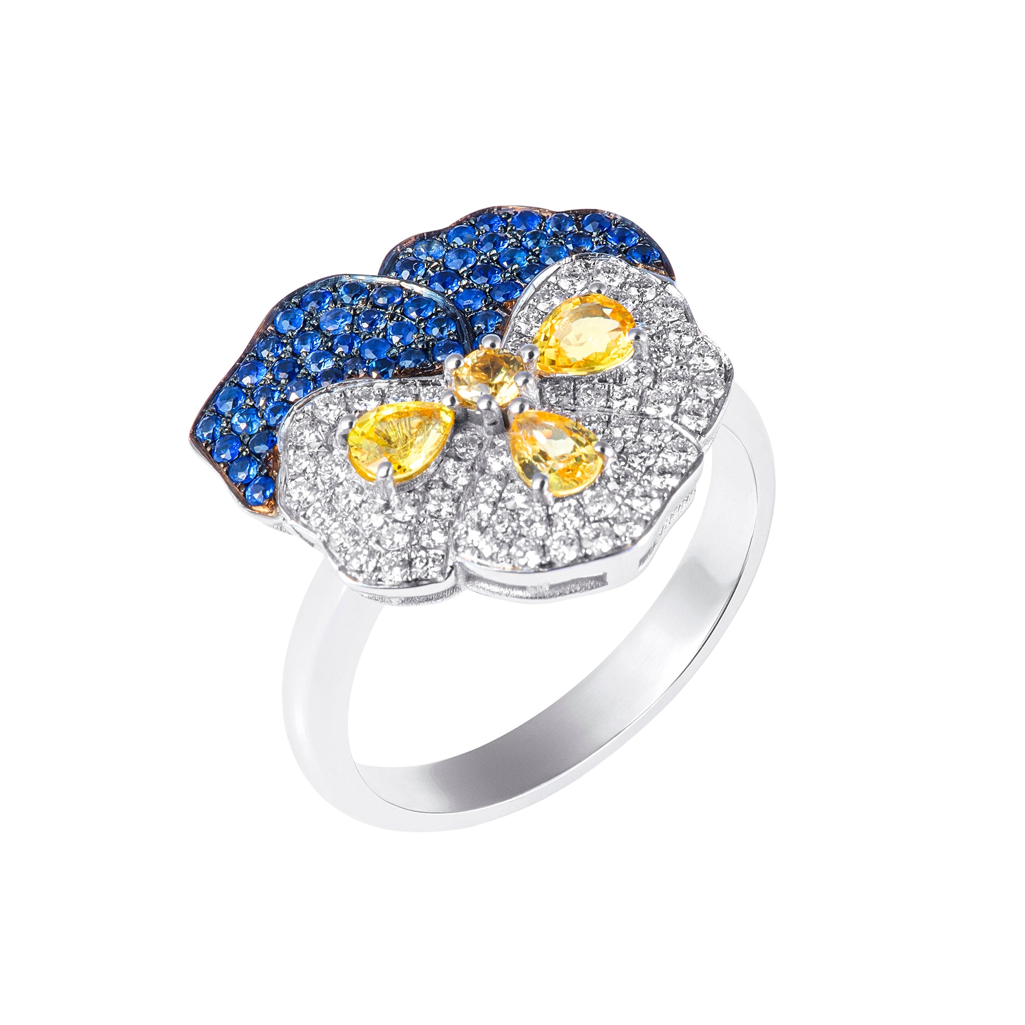 Violet Mini Diamond Ring - Blue Basak Baykal La Maison Couture