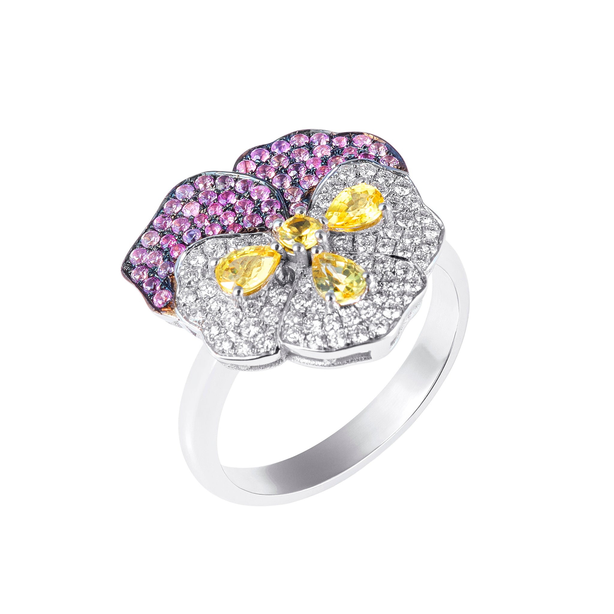 Violet Mini Diamond Ring - Pink Basak Baykal La Maison Couture