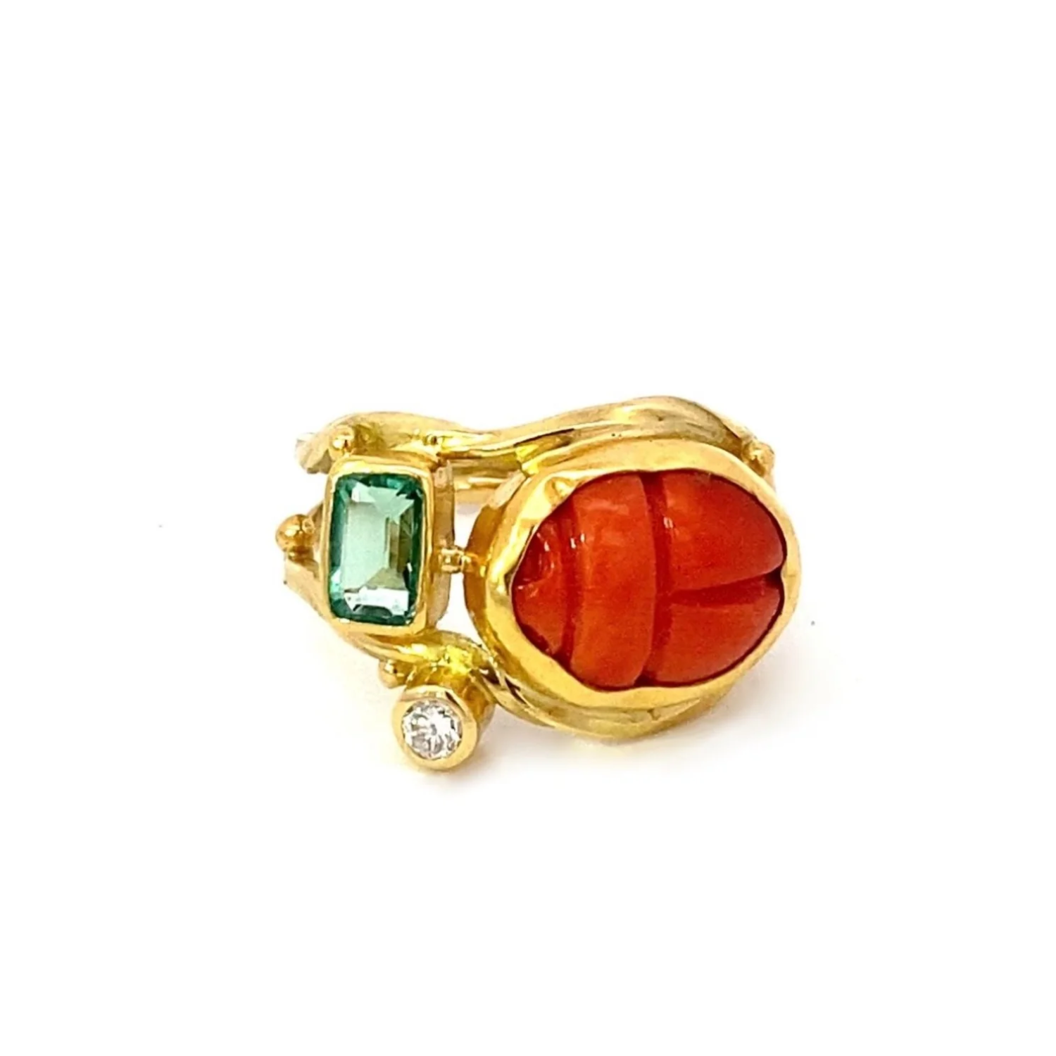 Coral Double Seafire Ring
