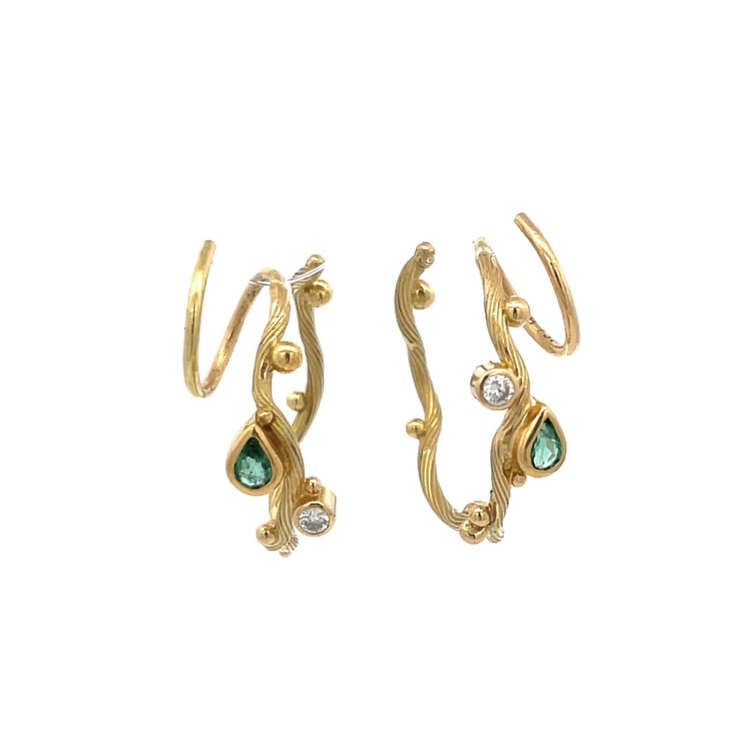 Emerald Tallulah Hoop Earrings Bergsøe Jewellery sustainable hand made jewellery from Copenhagen La Maison Couture