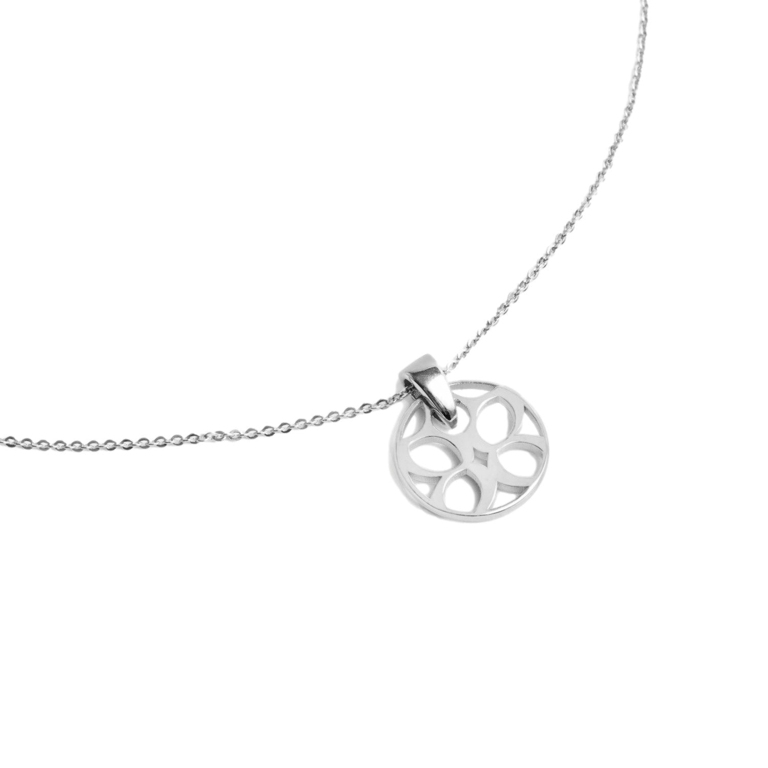 Signature Mini Disc Necklace in Silver