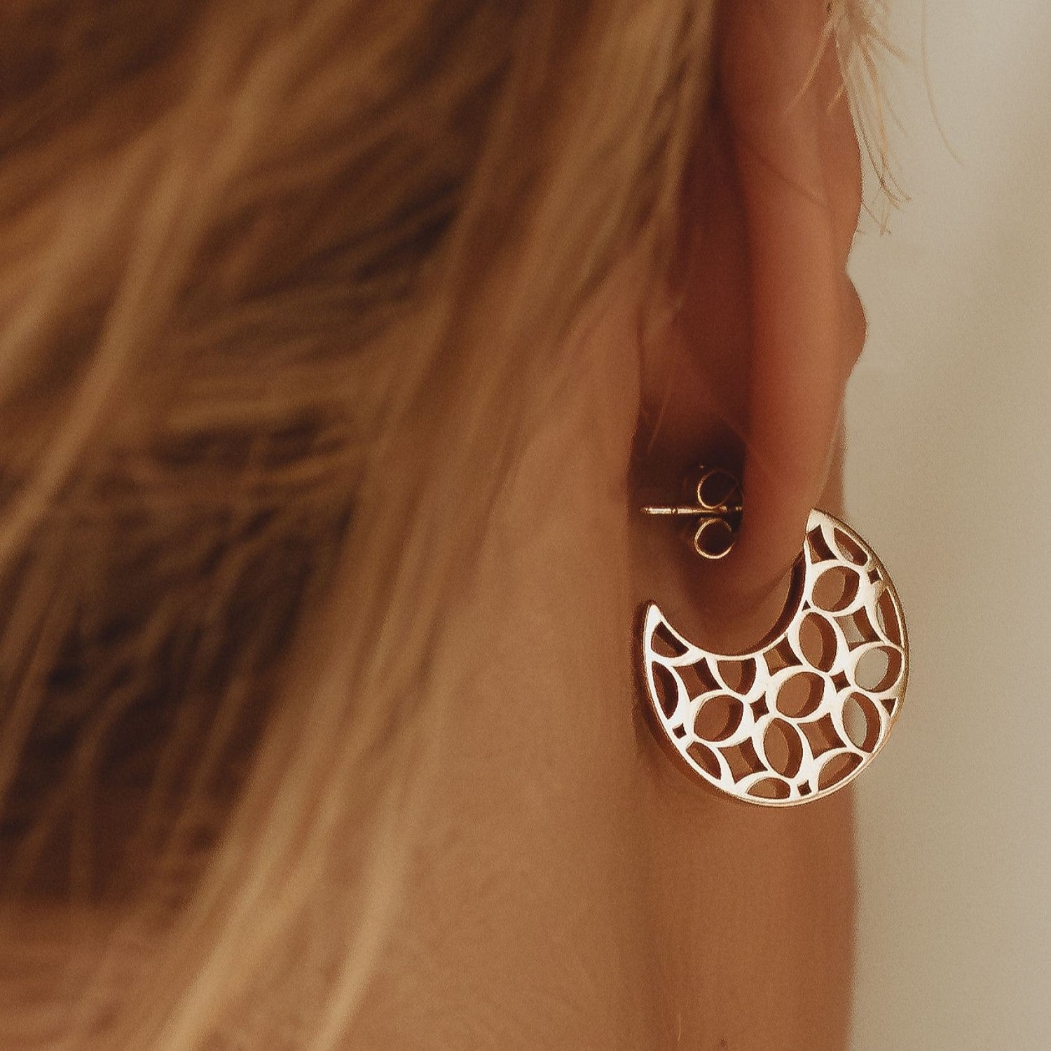 Signature Crescent Earrings in Silver