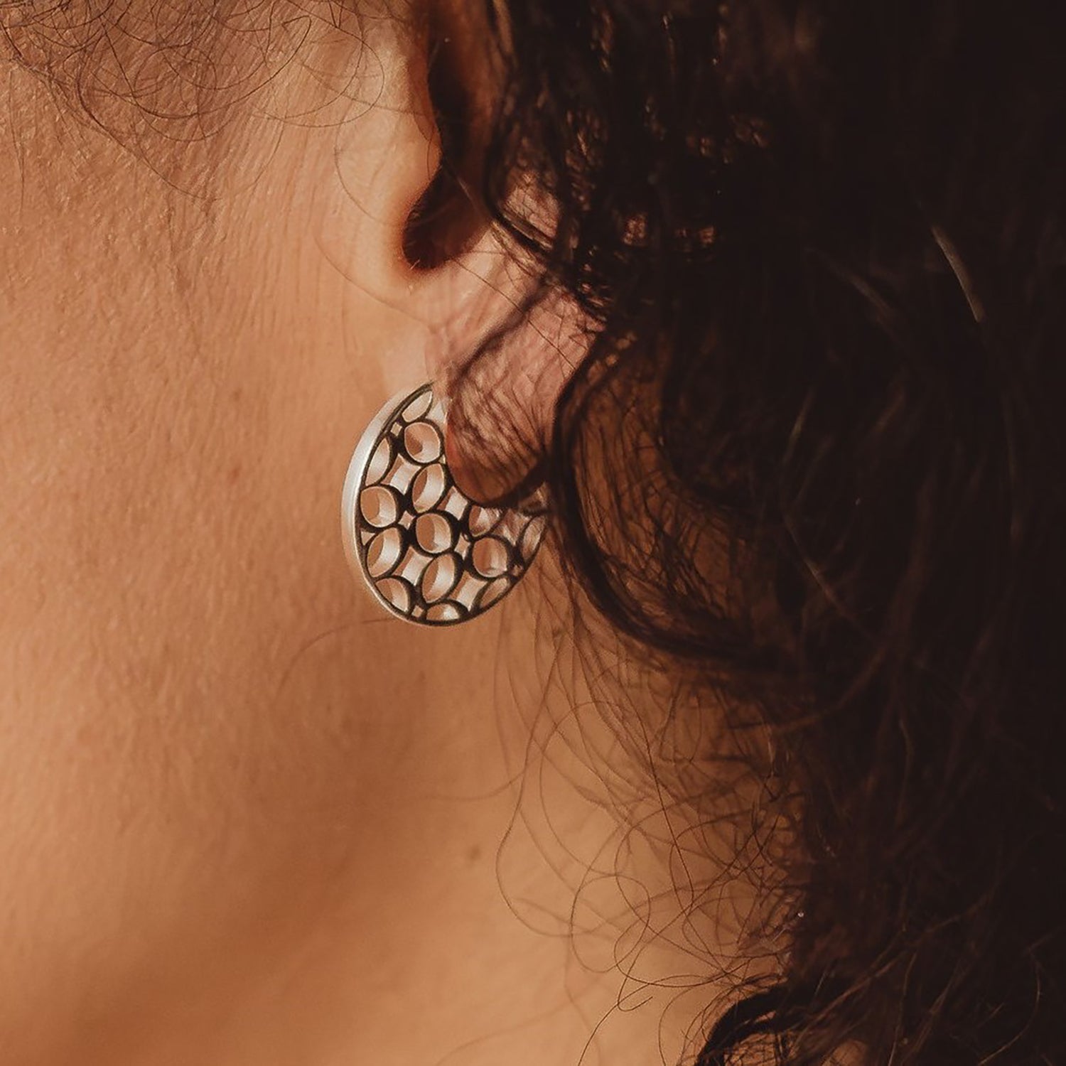 Signature Crescent Earrings in Silver