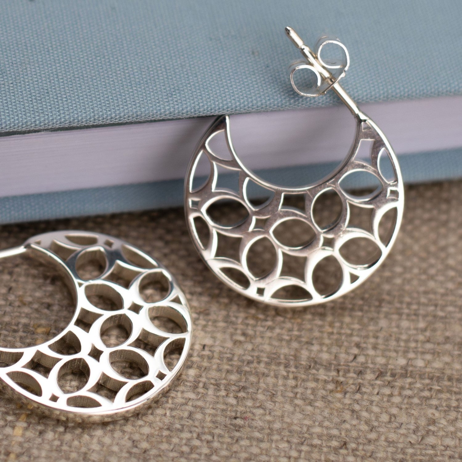 Signature Crescent Earrings in Silver