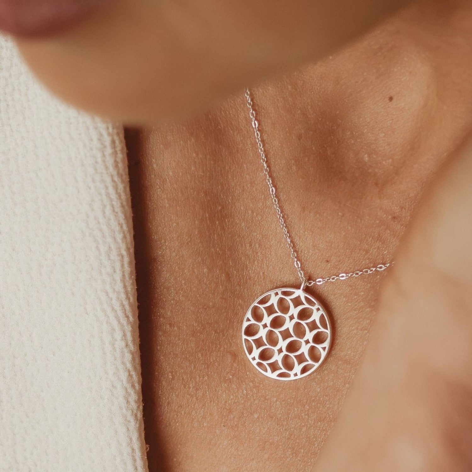 Signature Pendant and Chain in Silver