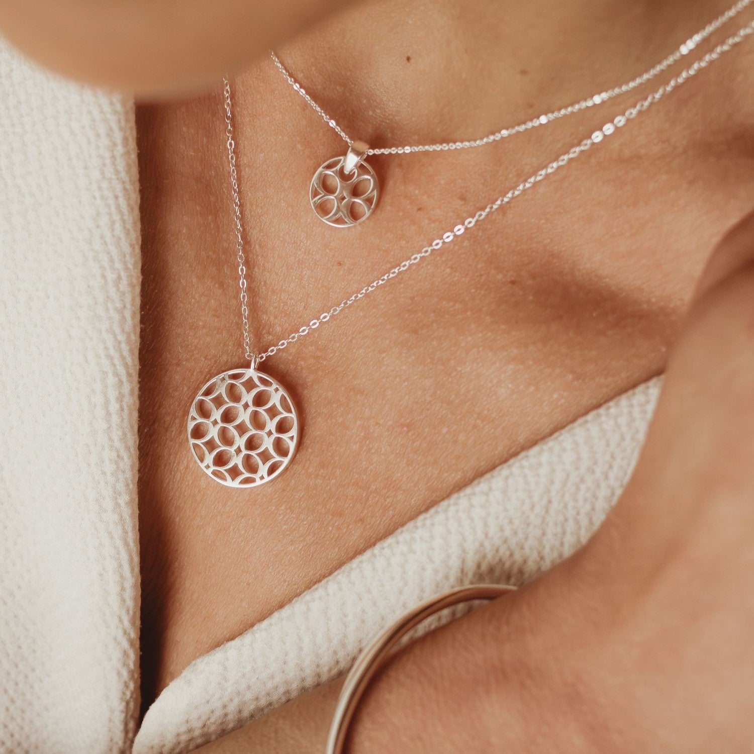 Signature Pendant and Chain in Silver