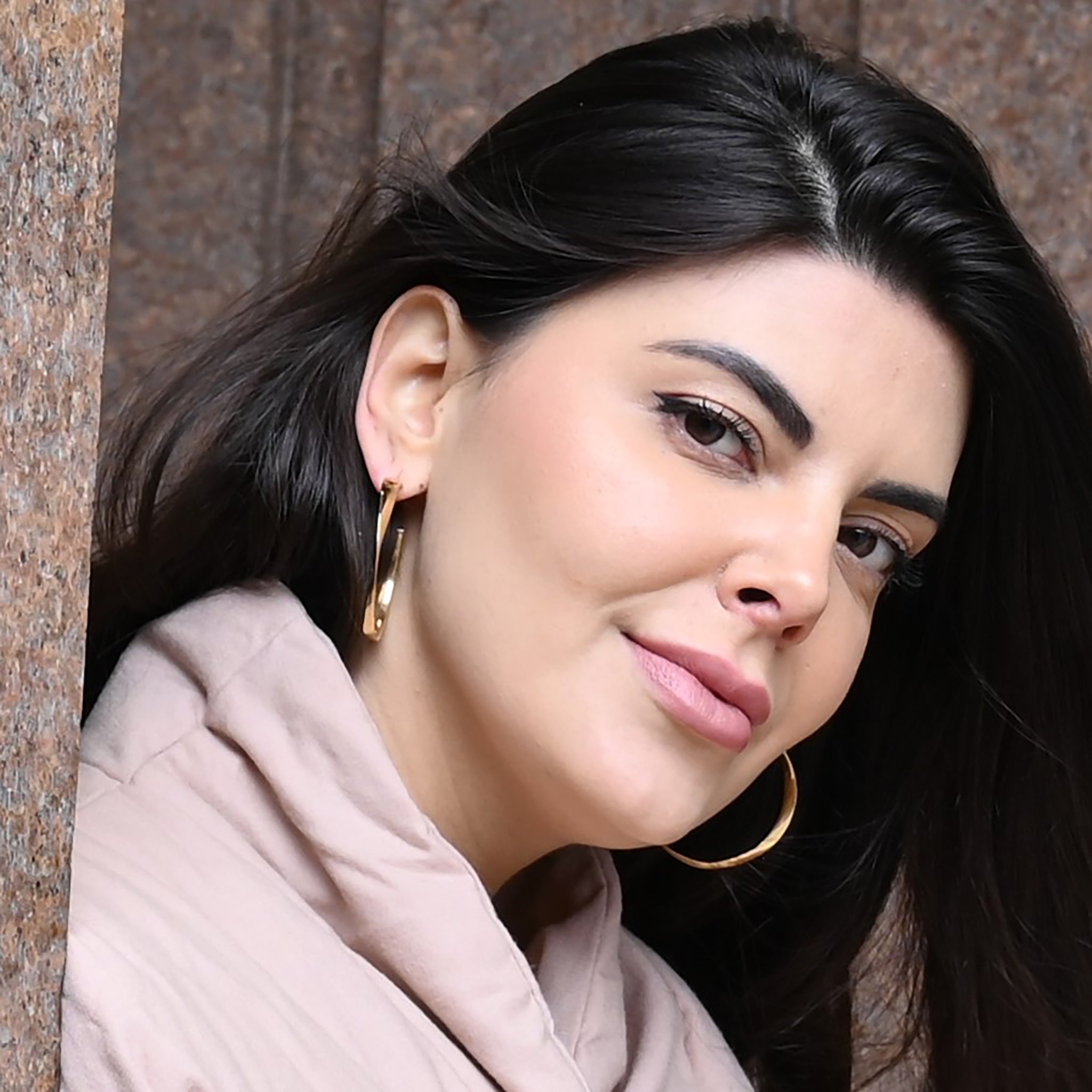 Twist Large Hoop Earrings in Gold Vermeil Considered Jewellery La Maison Couture