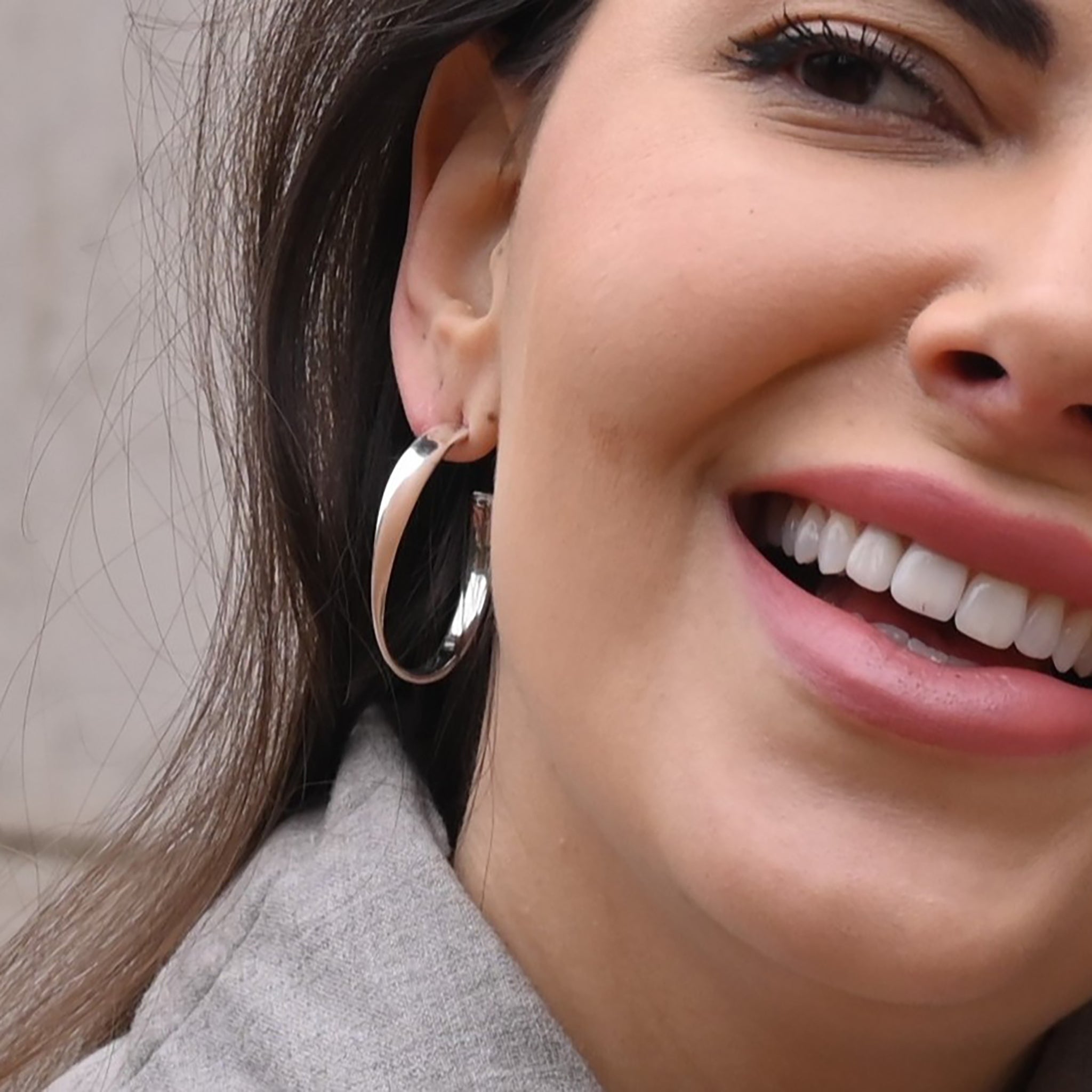 Twist Small Hoop Earrings in Silver Considered Jewellery La Maison Couture