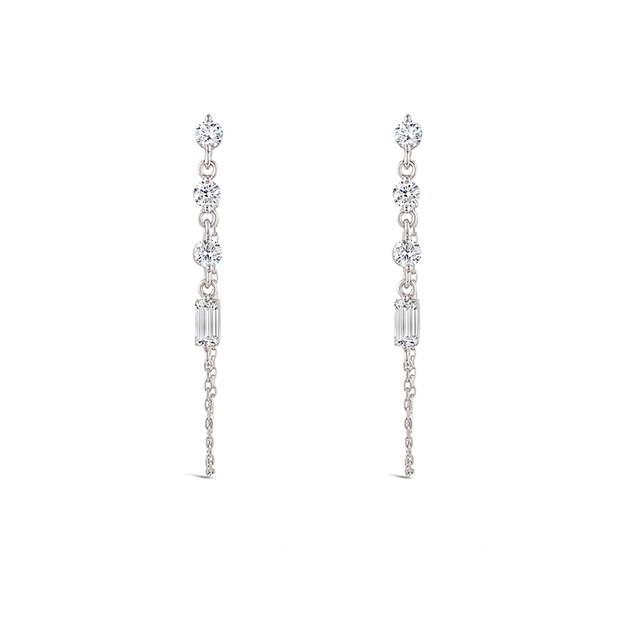 Shuga Lab-Created Diamond Chain Drops - White Gold Dinny Hall La Maison Couture Recycled 9ct Gold