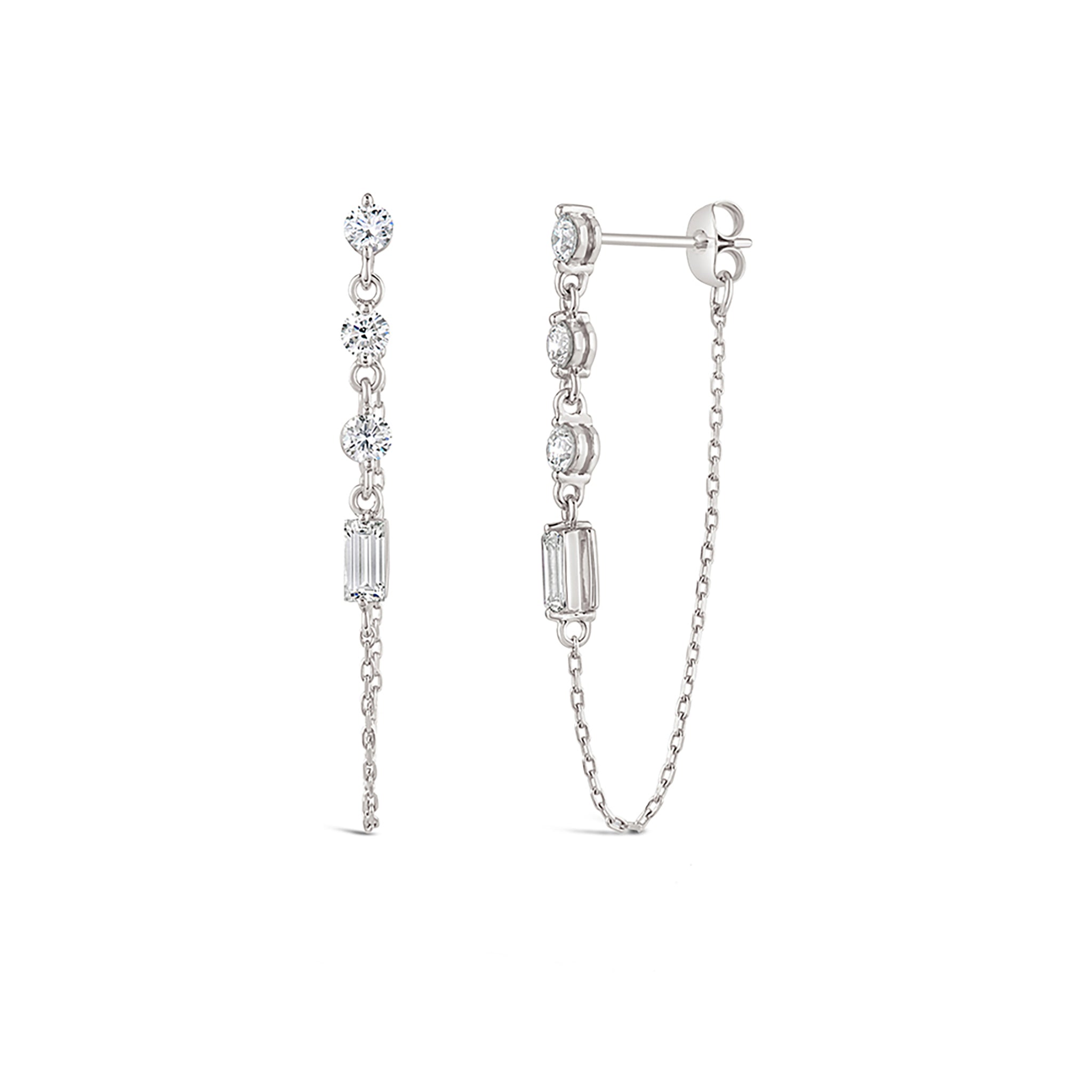 Shuga Lab-Created Diamond Chain Drops - White Gold Dinny Hall La Maison Couture Recycled 9ct Gold