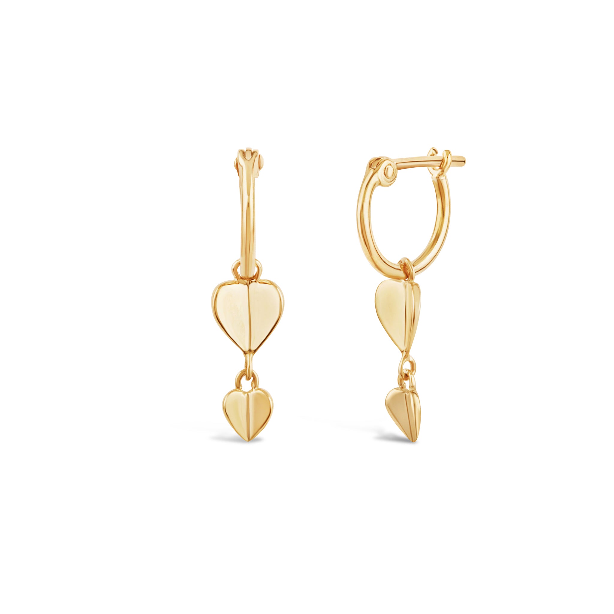 Bijou Folded Heart Drop Hoops Dinny Hall La Maison Couture