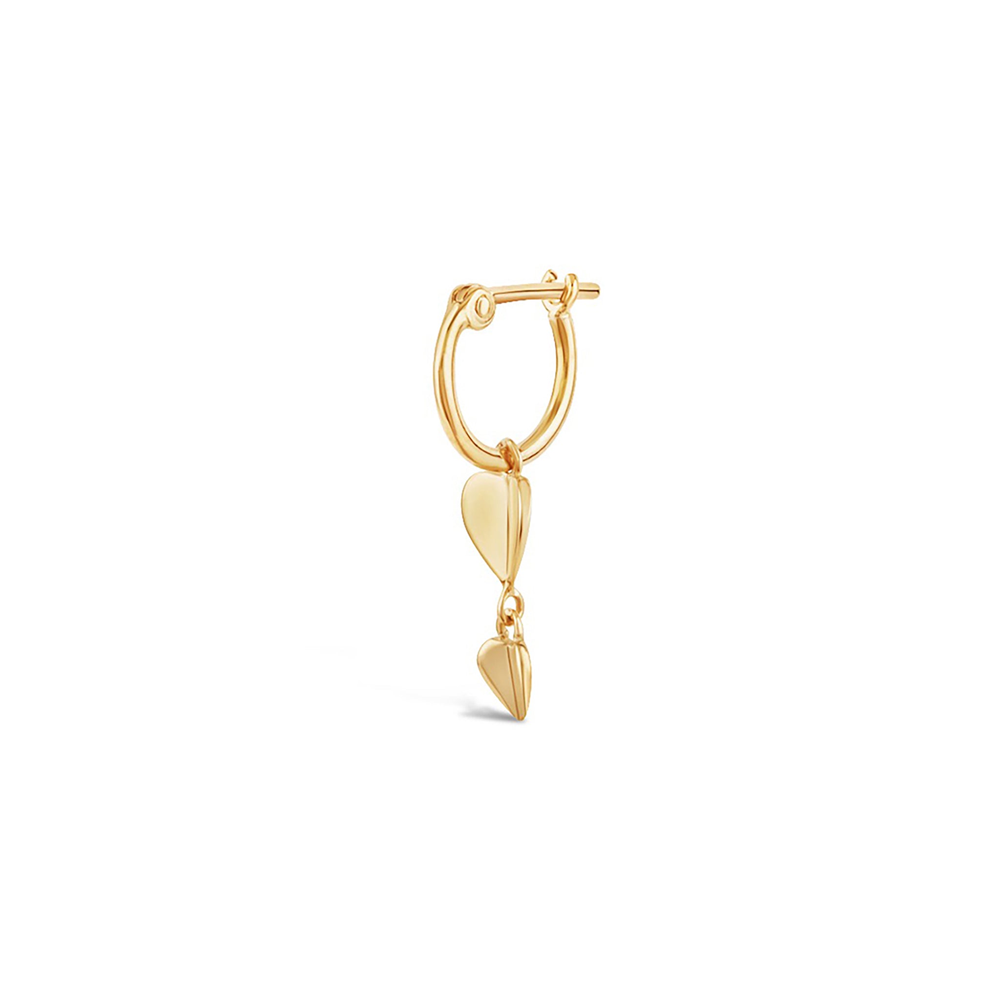 Bijou Folded Heart Drop Hoops Dinny Hall La Maison Couture