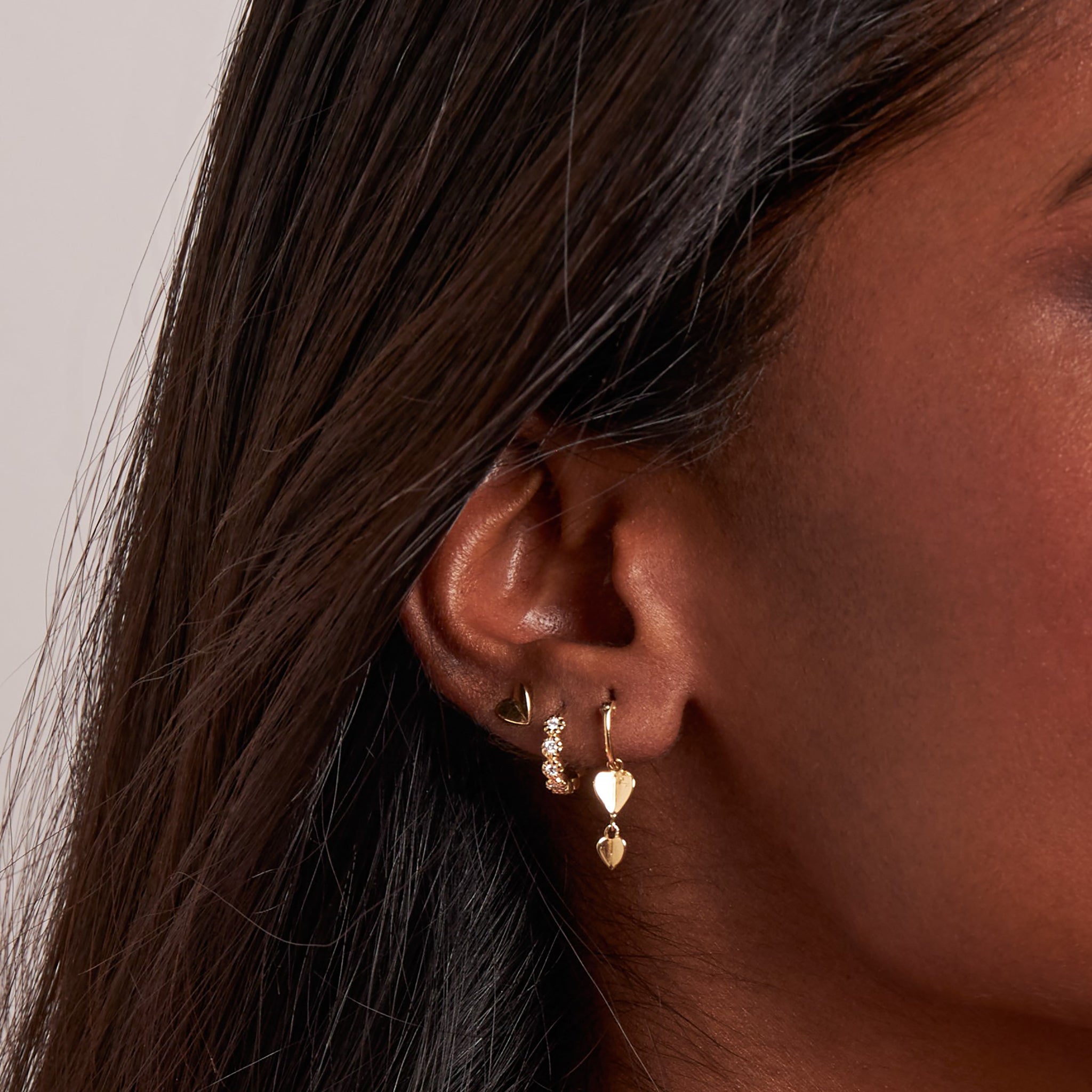 Bijou Folded Heart Drop Hoops Dinny Hall La Maison Couture