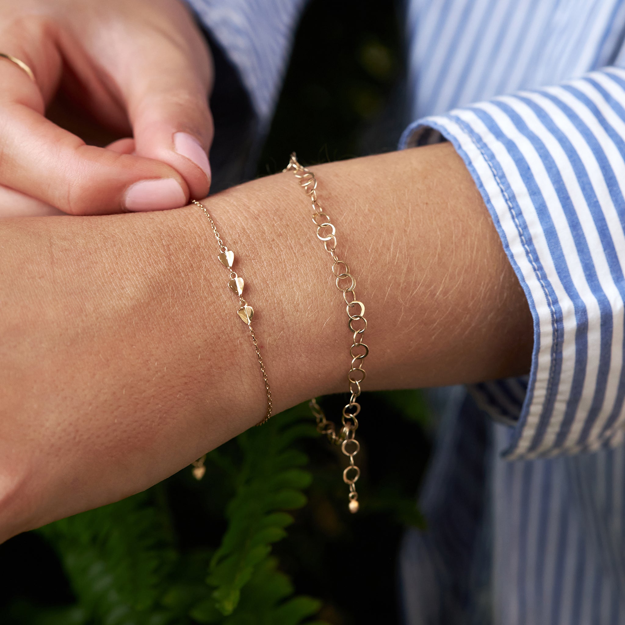 Bijou Folded Heart Trio Bracelet Dinny Hall La Maison Couture Recycled 9ct Gold