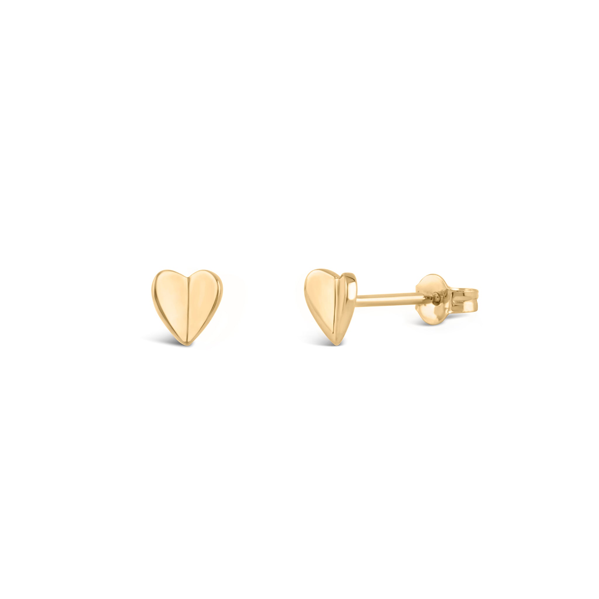 Bijou Folded Heart Studs Dinny Hall La Maison Couture Recycled Gold