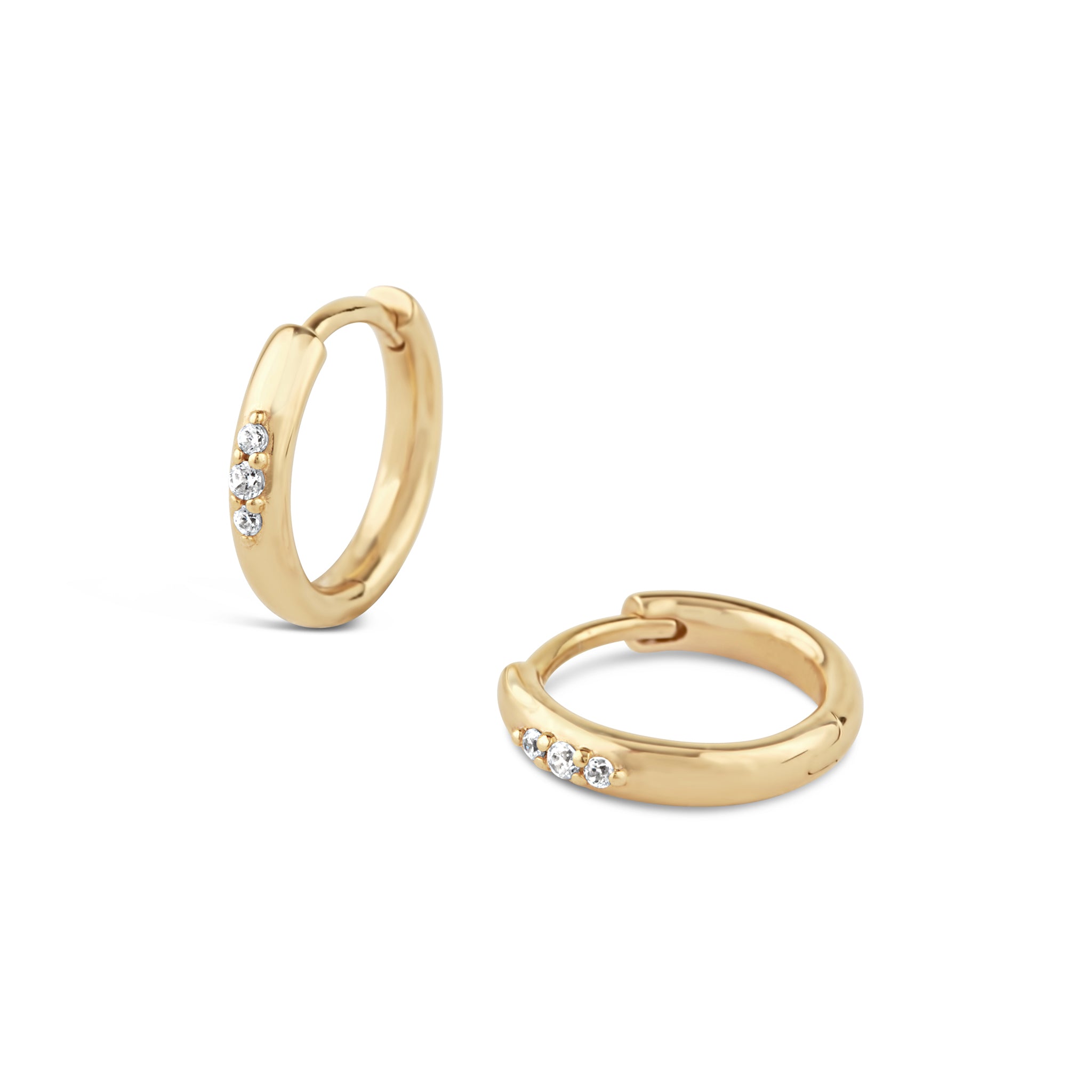 Created-Diamond Mini Huggie Hoops Dinny Hall La Maison Couture Recycled 9ct Gold