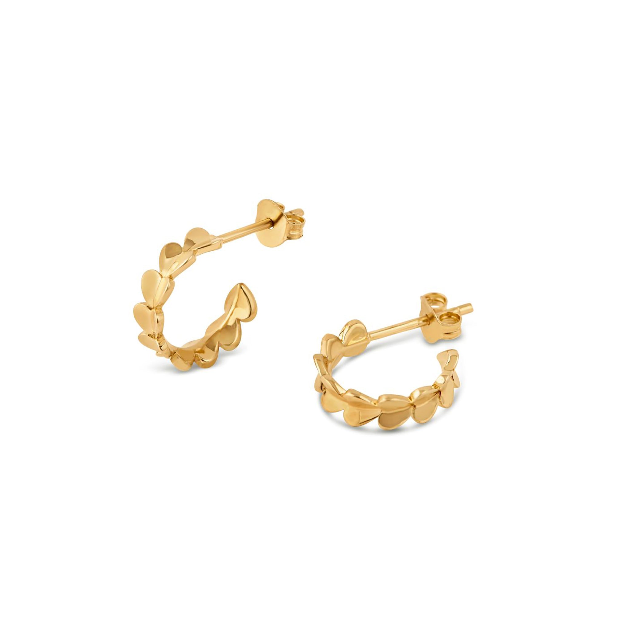 Folded Heart Linked Hoops Dinny Hall La Maison Couture Recycled 9ct Gold