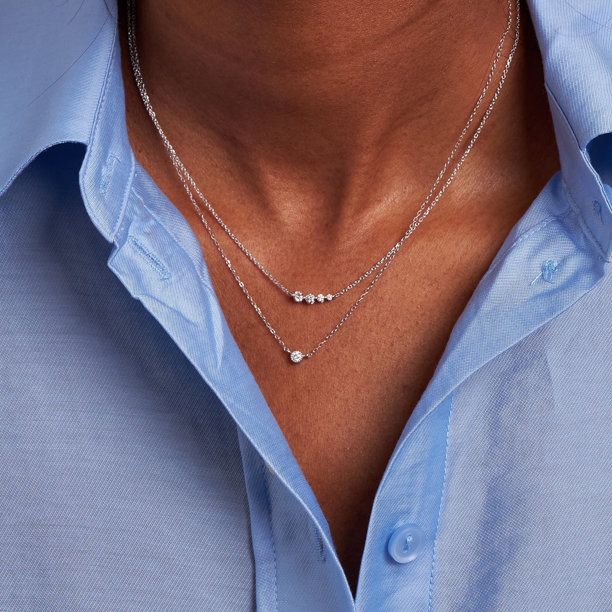 Jasmine Lab-Created Diamond Pendant - 9k White Gold Dinny Hall La Maison Couture
