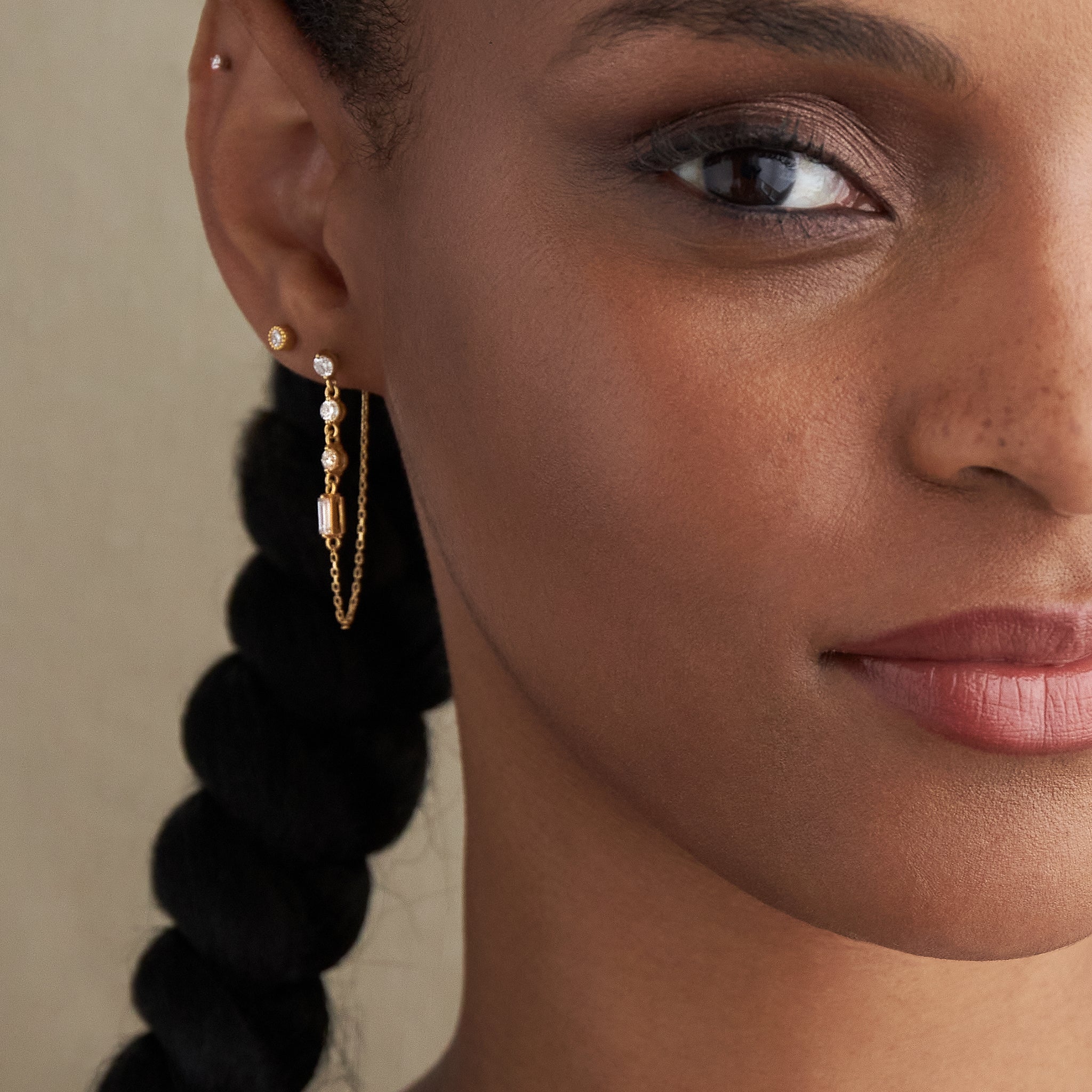 Shuga Lab-Created Diamond Chain Drops Dinny Hall La Maison Couture Recycled 9ct Gold