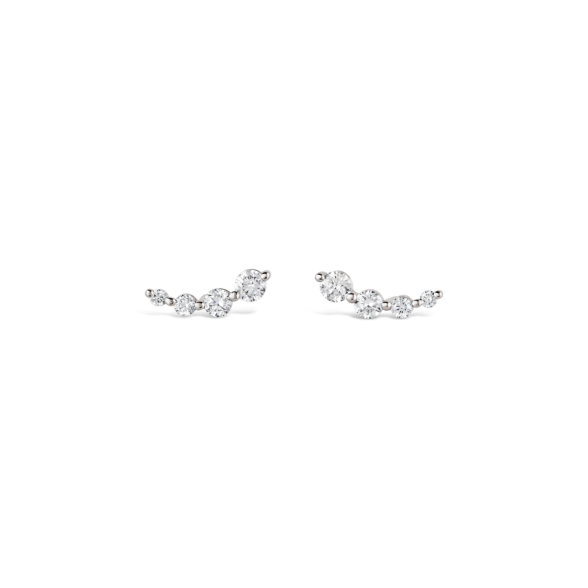 Shuga Lab-Created Diamond Crawler Studs - 9k White Gold Dinny Hall La Maison Couture