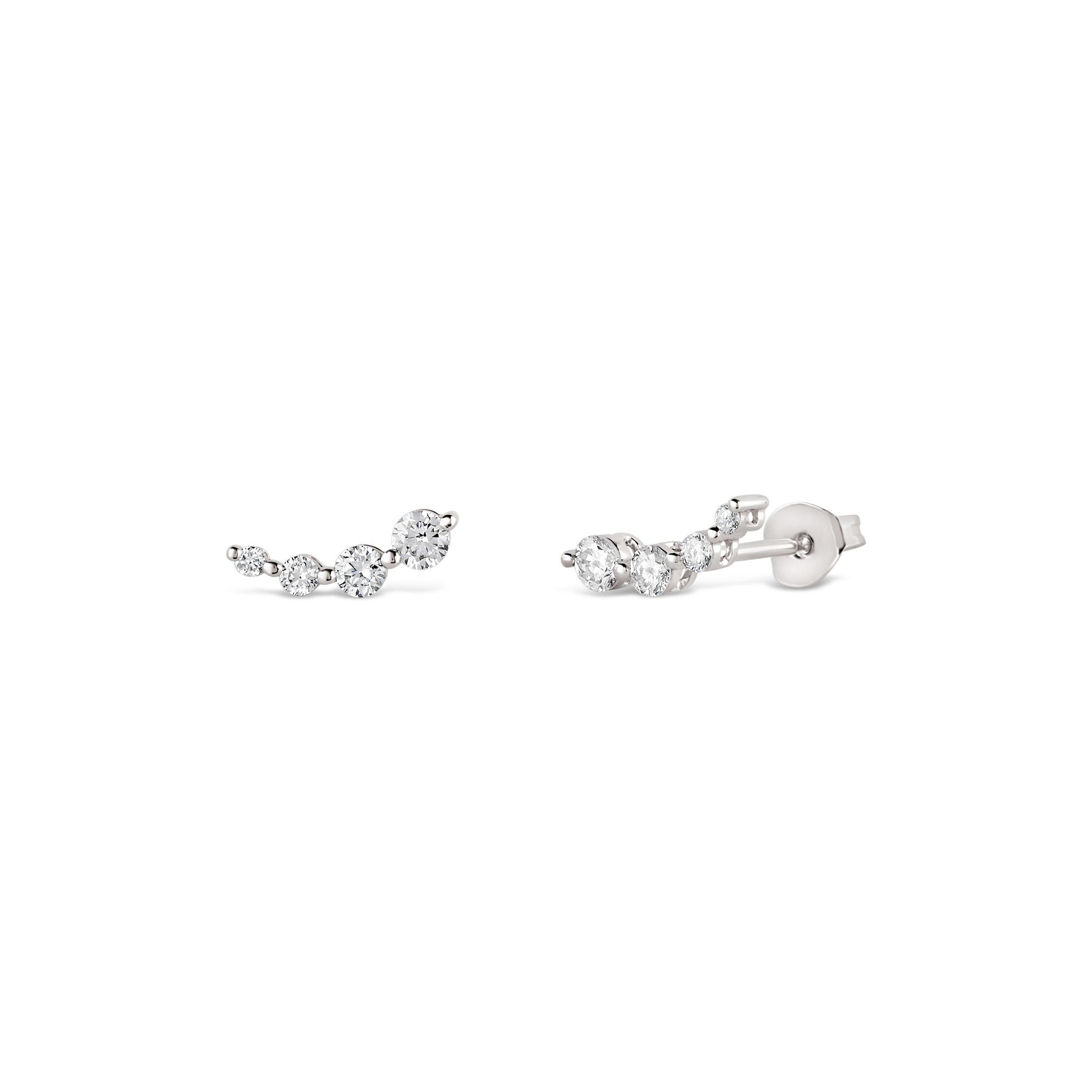Shuga Lab-Created Diamond Crawler Studs - 9k White Gold Dinny Hall La Maison Couture