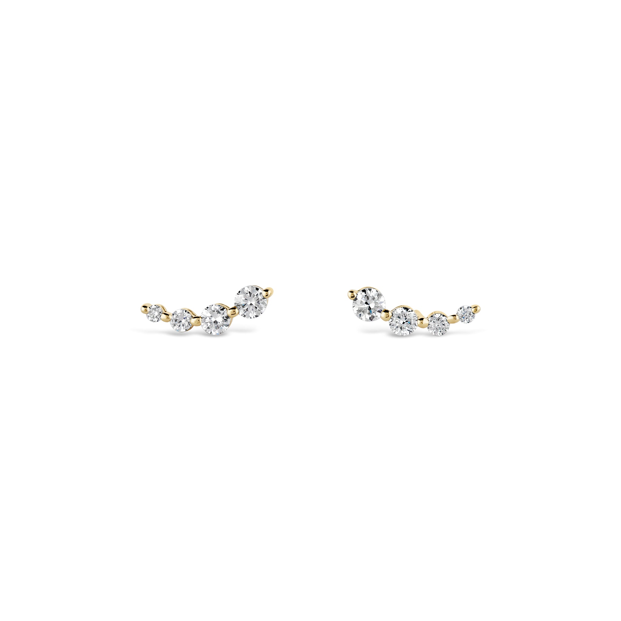 Shuga Lab-Created Diamond Crawler Studs 9k Yellow Gold Dinny Hall La Maison Couture