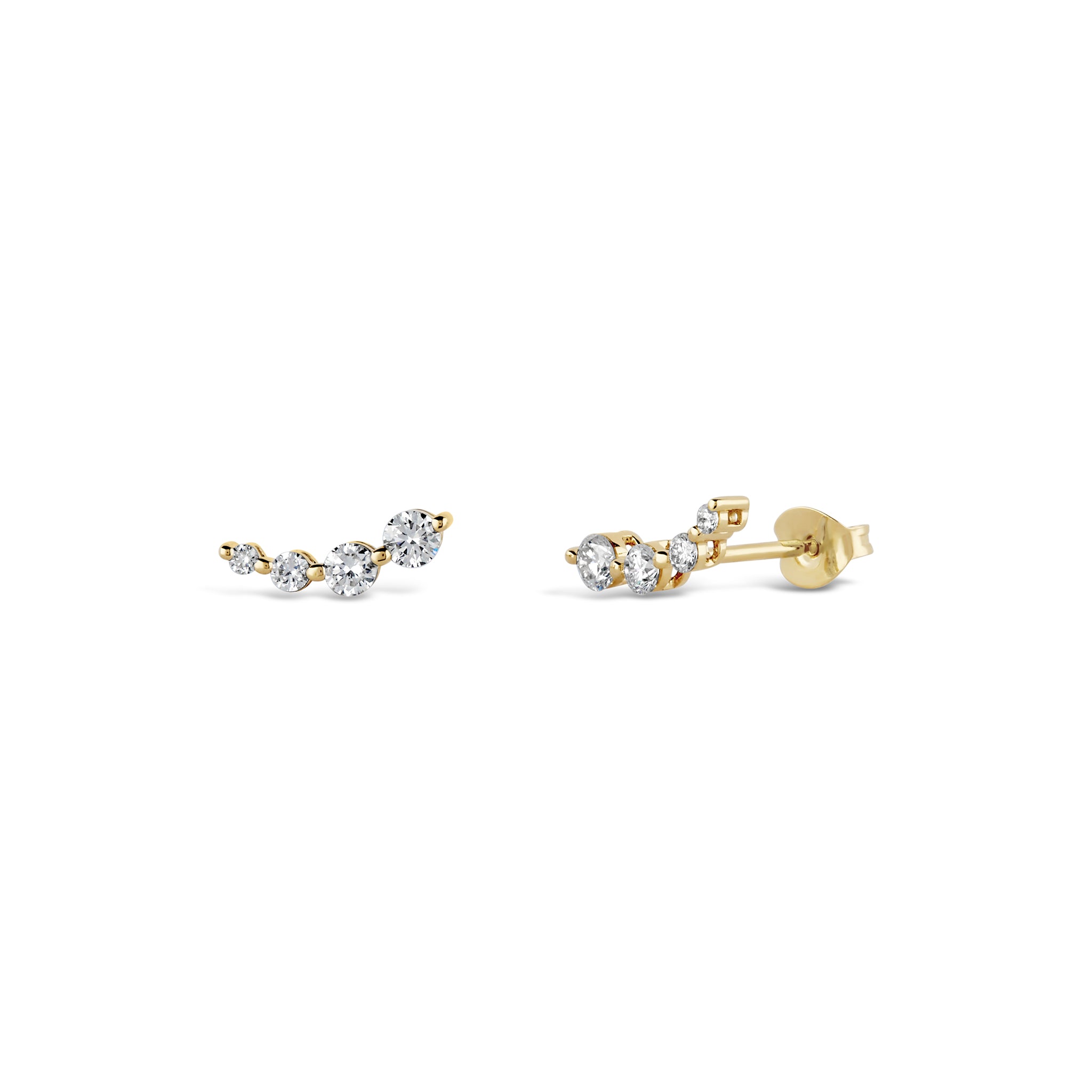Shuga Lab-Created Diamond Crawler Studs 9k Yellow Gold Dinny Hall La Maison Couture