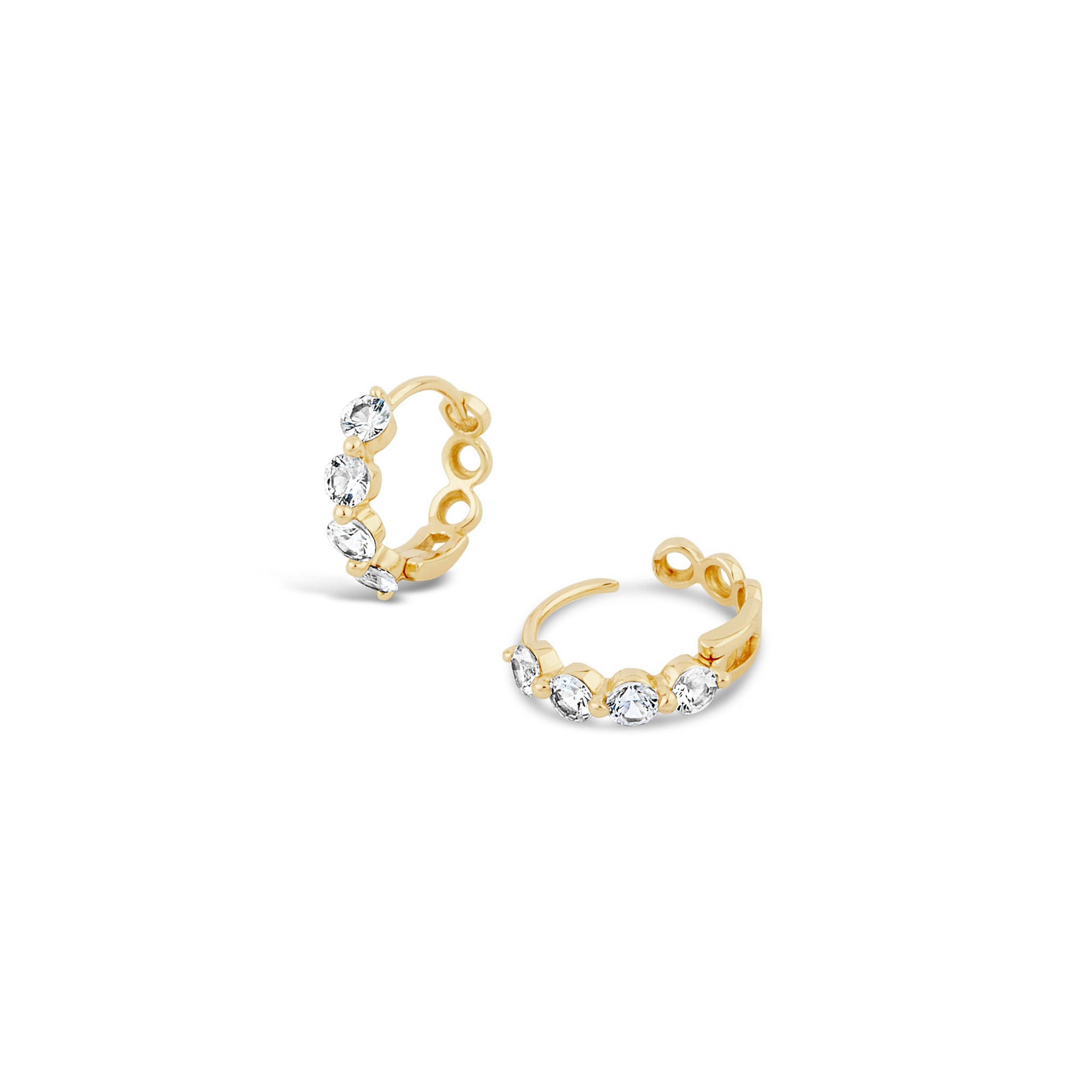 Shuga Lab-Created Diamond Huggie Hoops Dinny Hall La Maison Couture Recycled 9ct Gold
