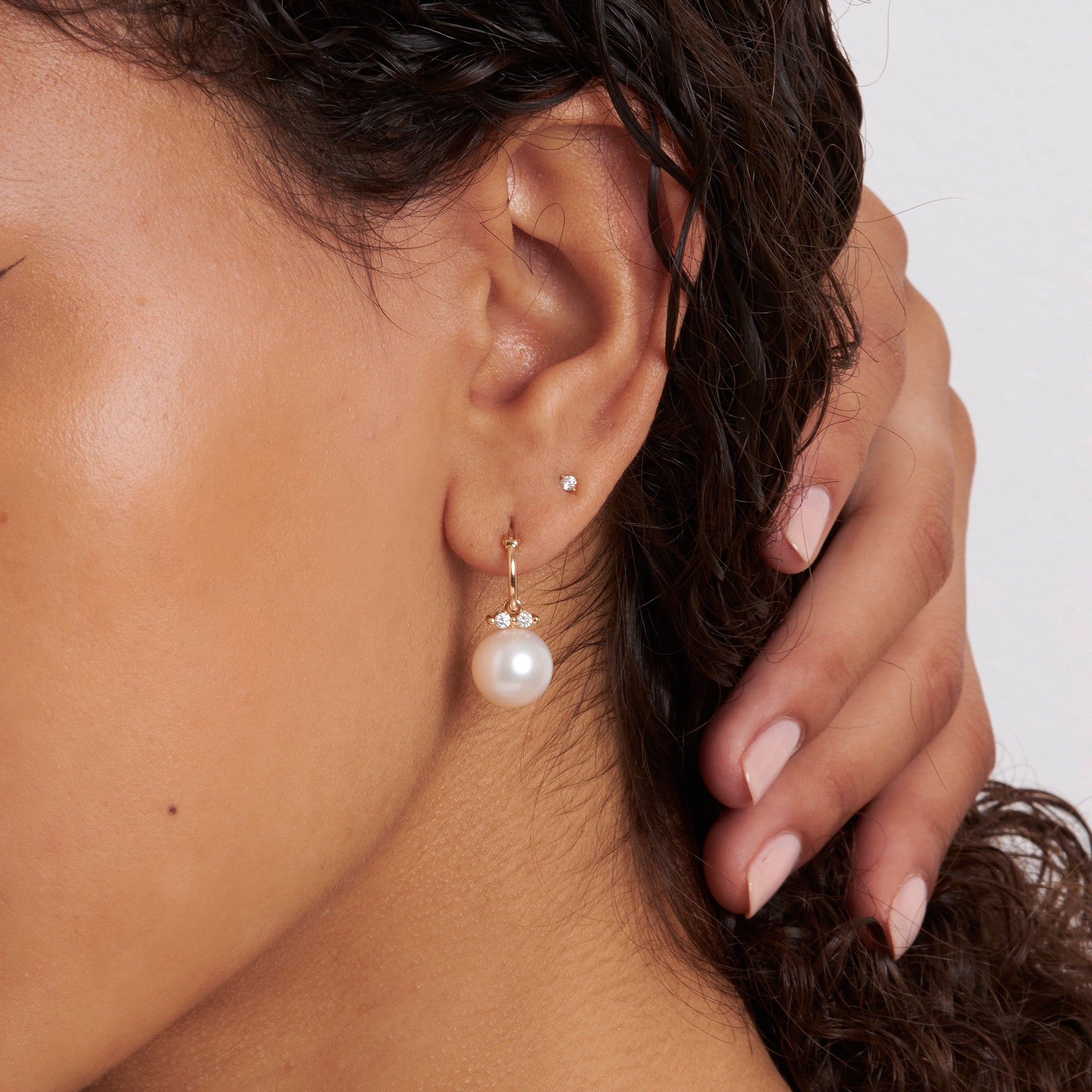 Shuga Large Pearl Drops Dinny Hall La Maison Couture Recycled 9ct Gold