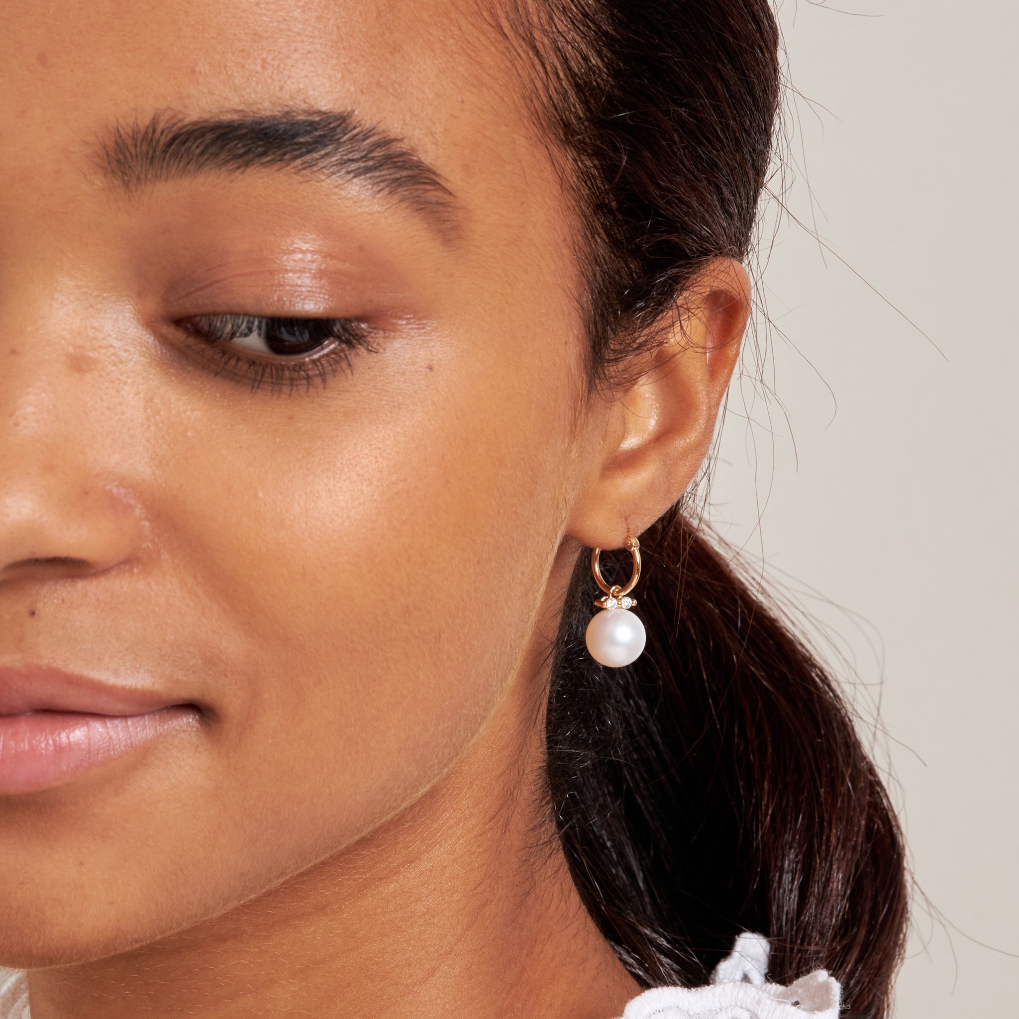 Shuga Large Pearl Drops Dinny Hall La Maison Couture Recycled 9ct Gold