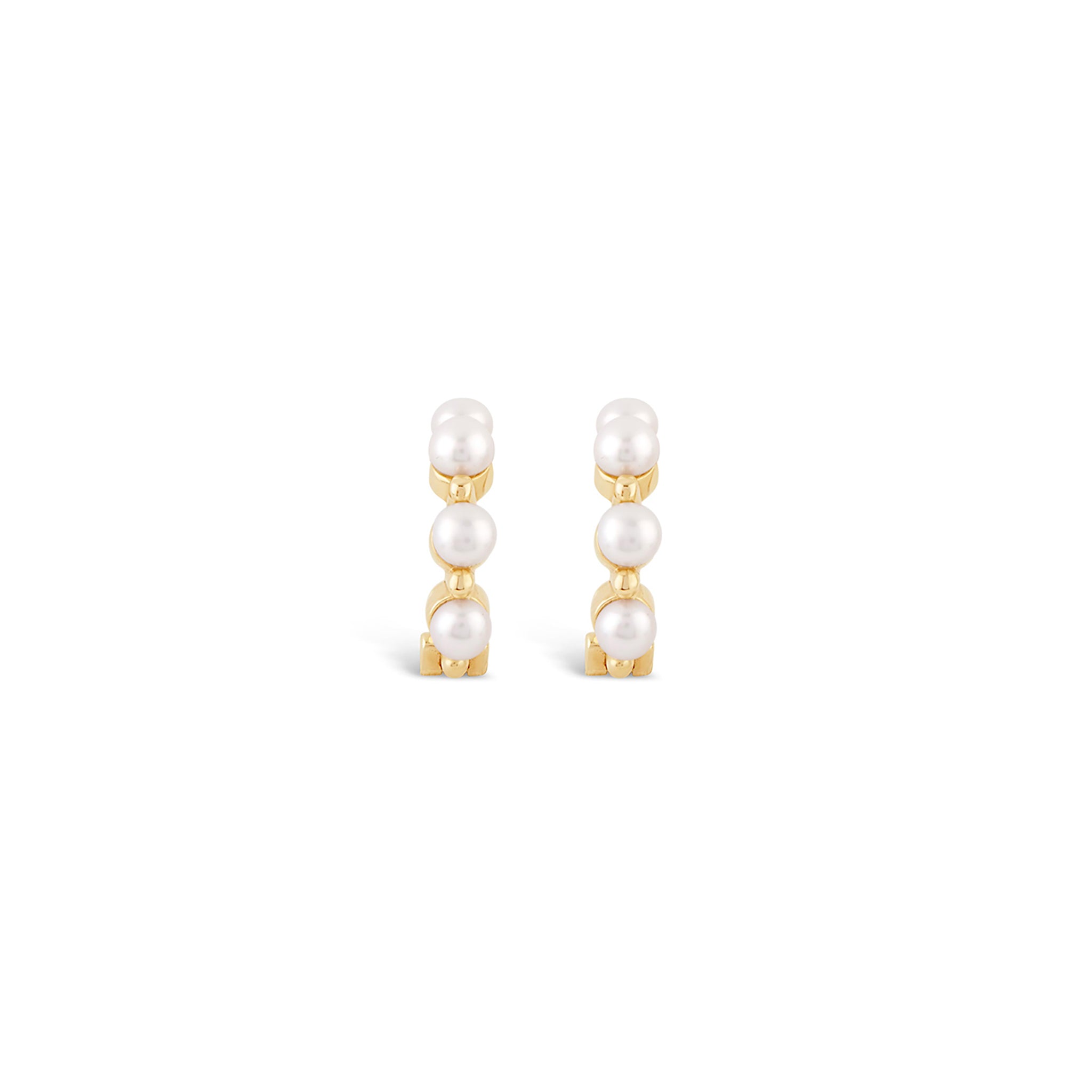 Shuga Pearl Huggie Hoops Dinny Hall La Maison Couture Recycled 9ct Gold