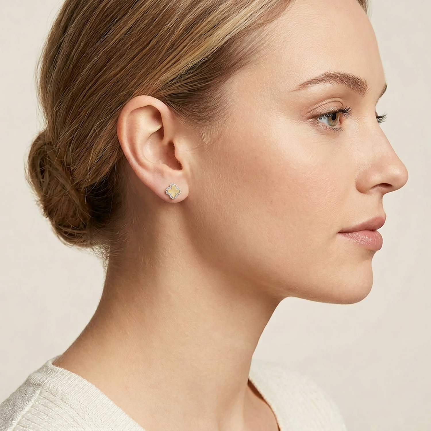 Classic Bloom Clover Stud Earrings