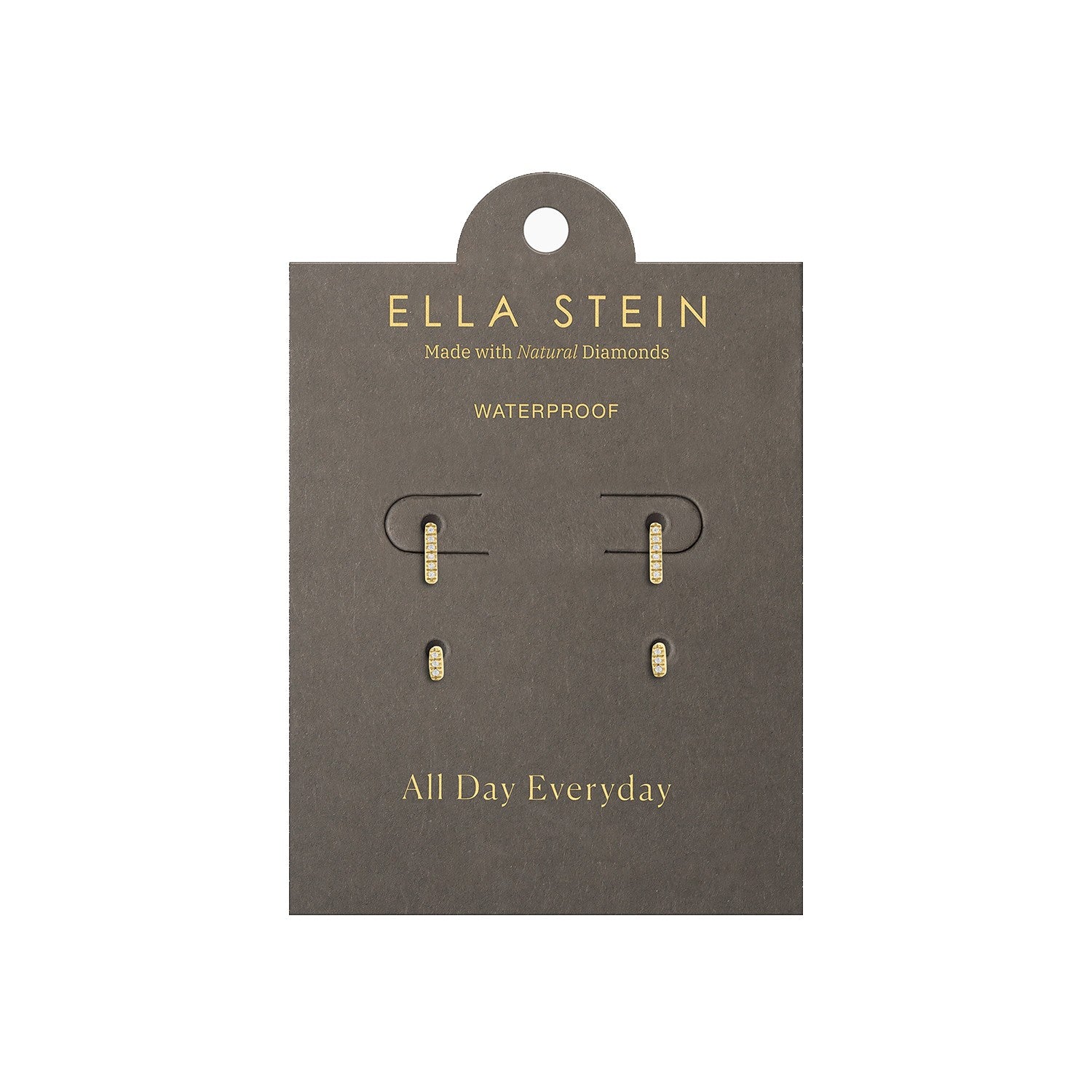 One Double Bar Stud Earrings (Two Pairs)