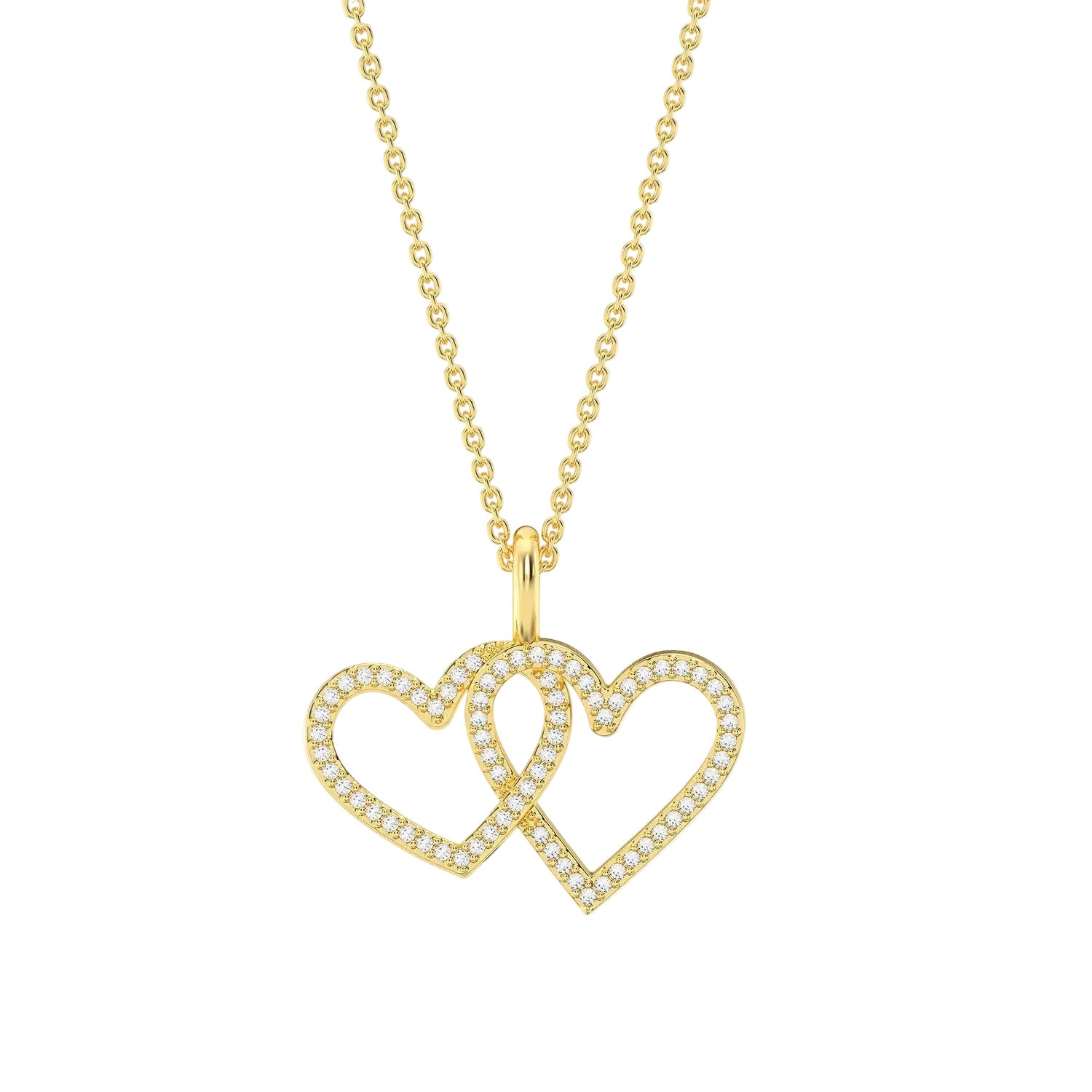 Two Hearts Pendant Necklace
