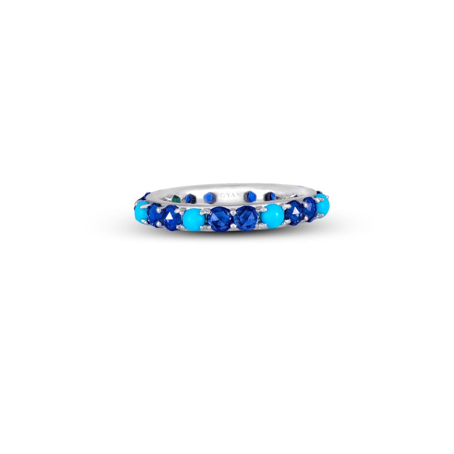Jaipur Blue Sapphire and Turquoise Ring